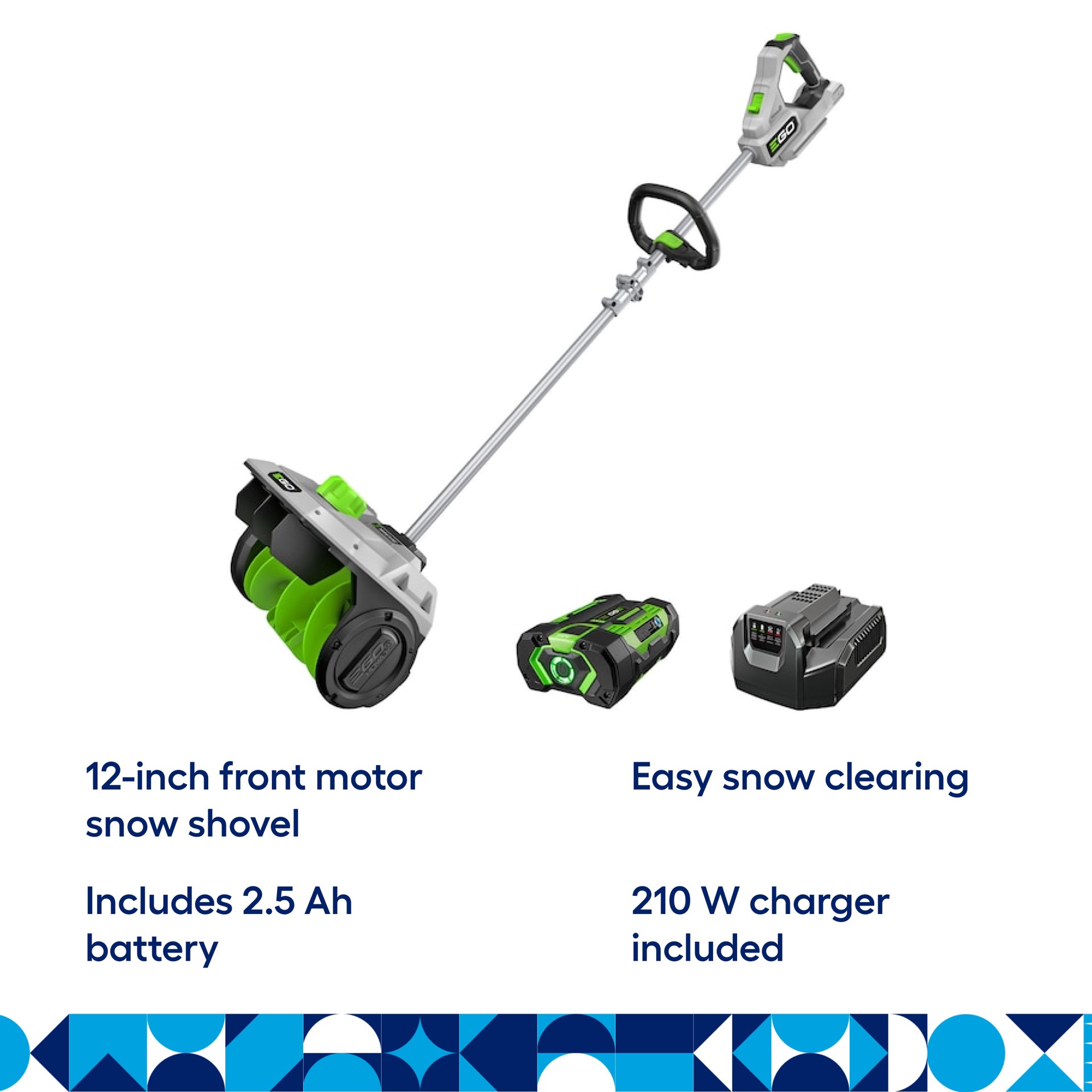 slide 2 of 6, EGO POWER+ 56-volt 12-in Single-stage Push Battery Powered Snow Shovel (Battery Included) (Charger Included), 1 ct