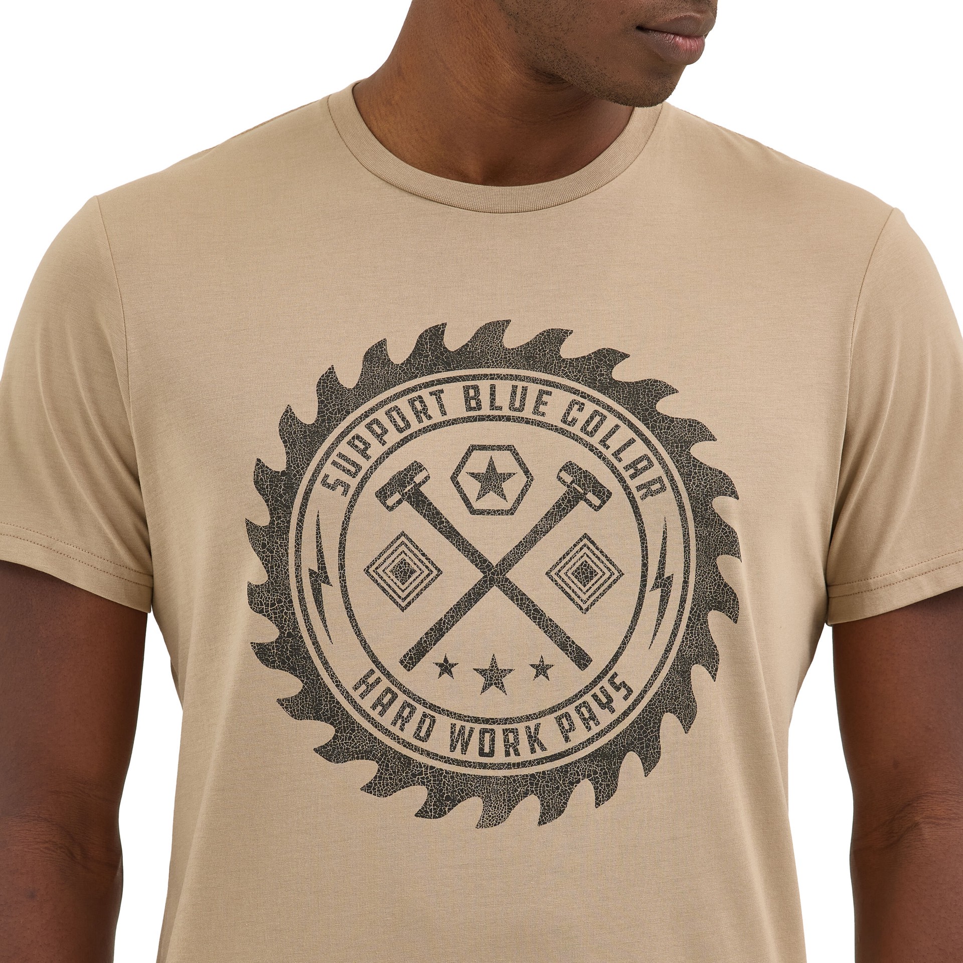 slide 2 of 4, Wrangler Men's Brown Light weight Knit Short sleeve T-shirt ( X-large ), 1 ct