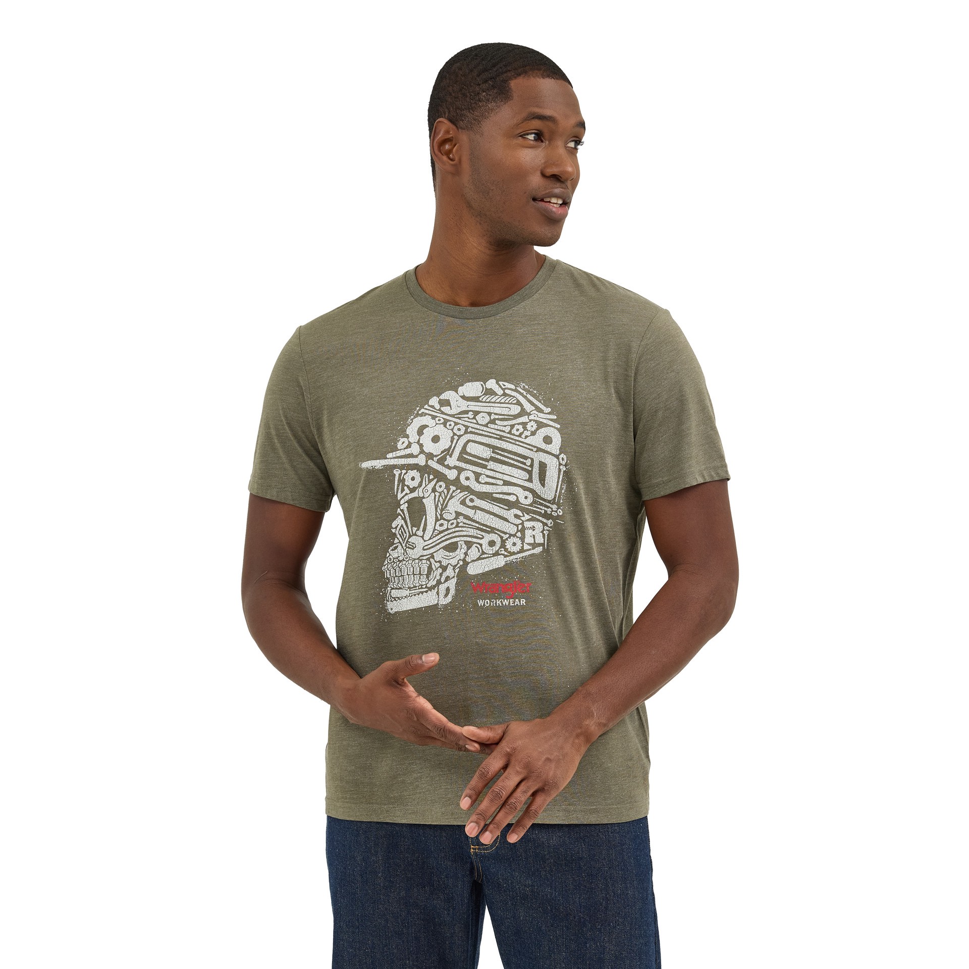 slide 1 of 4, Wrangler Men's Green Light weight Knit Short sleeve T-shirt ( Large ), 1 ct