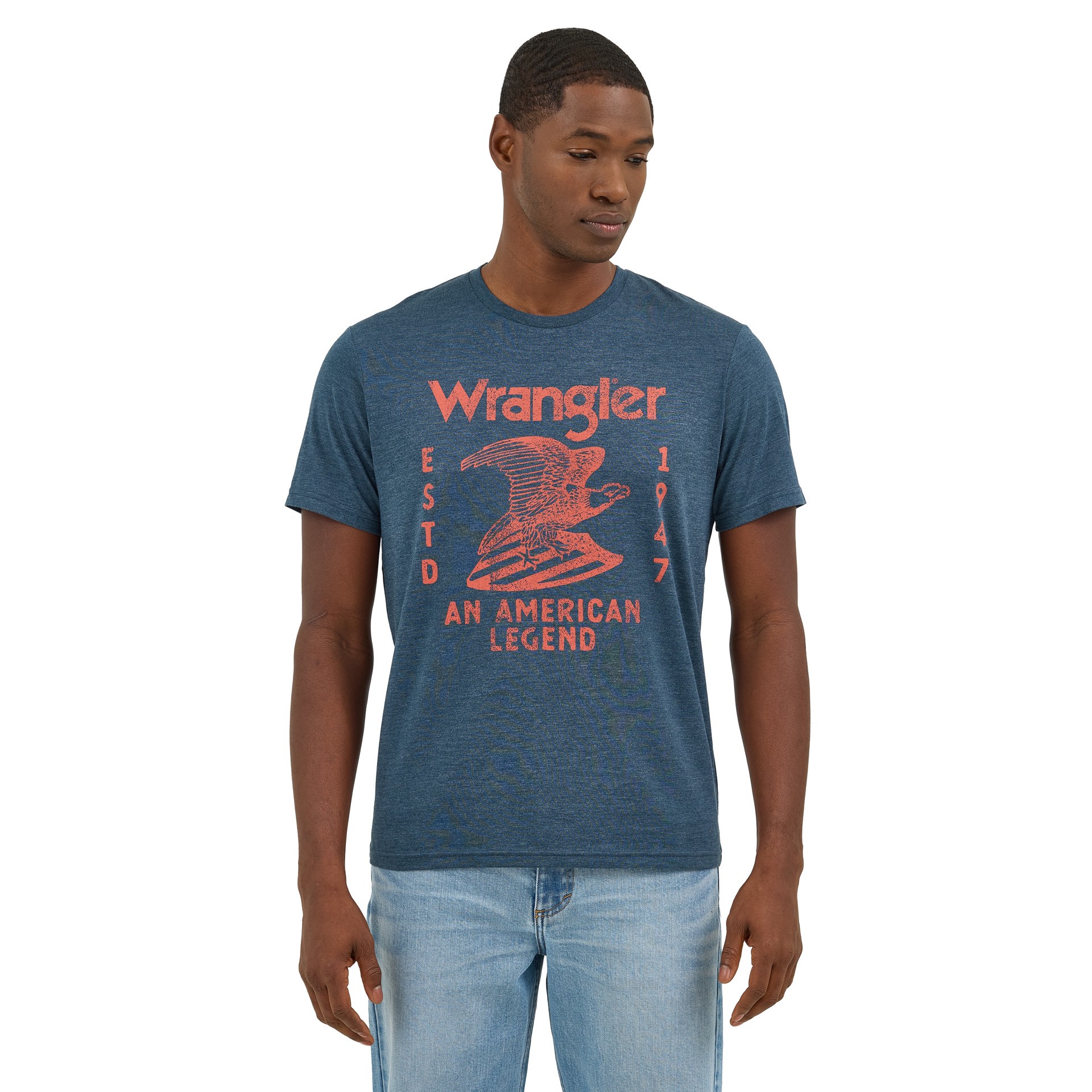 slide 1 of 4, Wrangler Men's Blue Light weight Knit Short sleeve T-shirt ( Large ), 1 ct