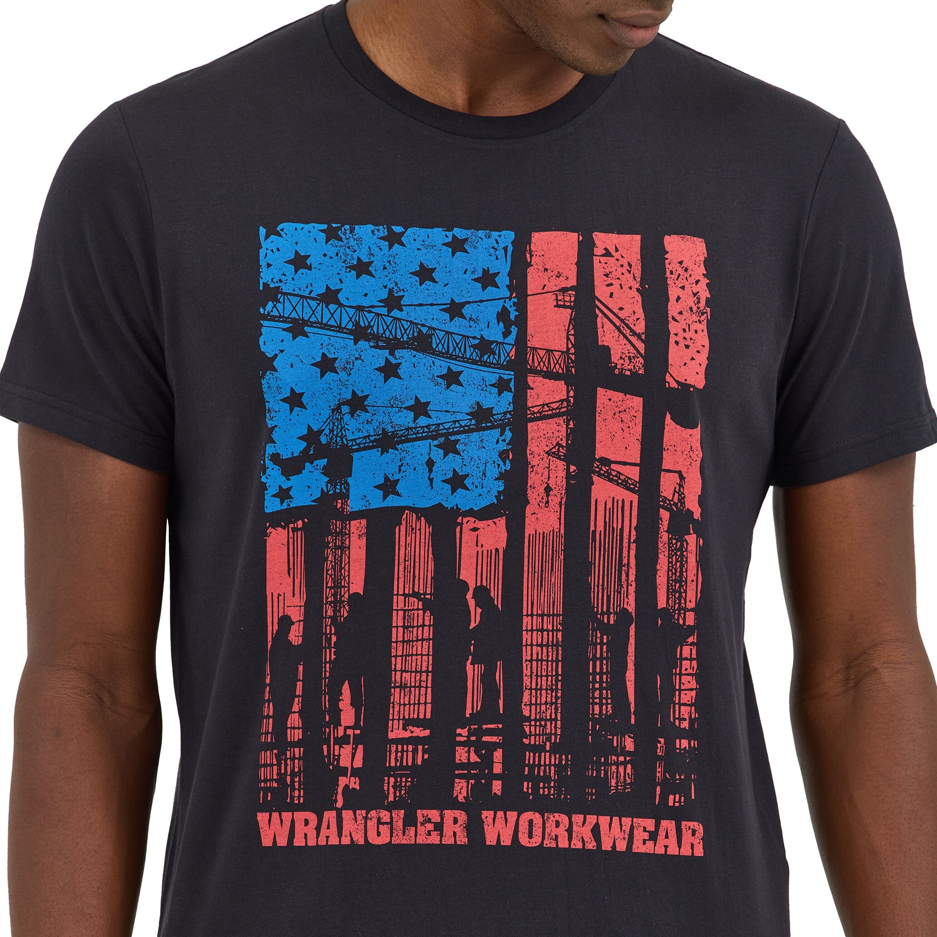 slide 2 of 4, Wrangler Men's Black Light weight Knit Short sleeve T-shirt ( Large ), 1 ct