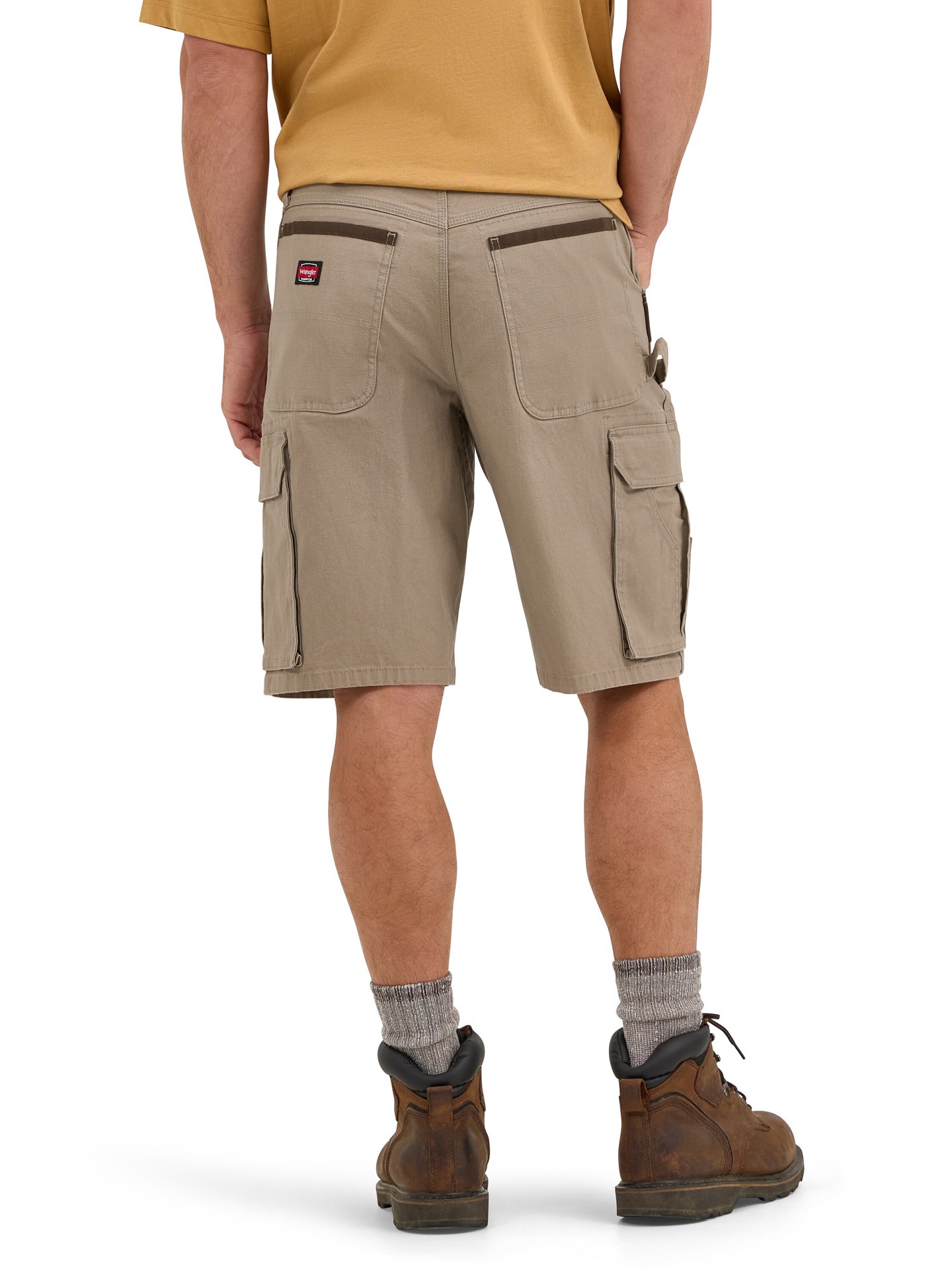 slide 2 of 6, Wrangler Men's Dark Khaki Twill 11-in Carpenter shorts ( Size: 36 ), 1 ct