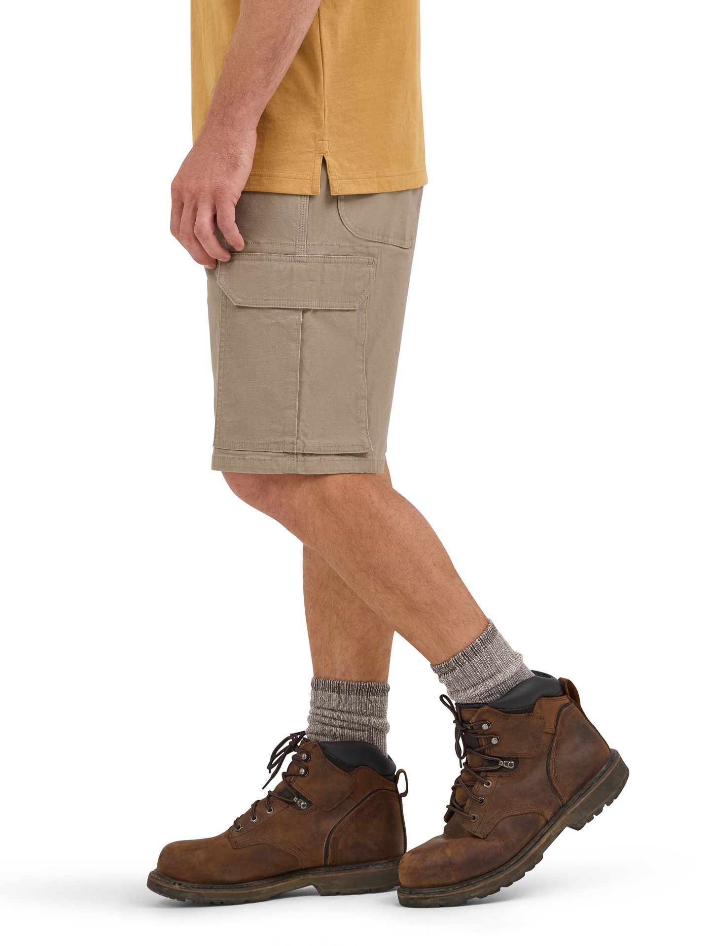 slide 3 of 6, Wrangler Men's Dark Khaki Twill 11-in Carpenter shorts ( Size: 36 ), 1 ct