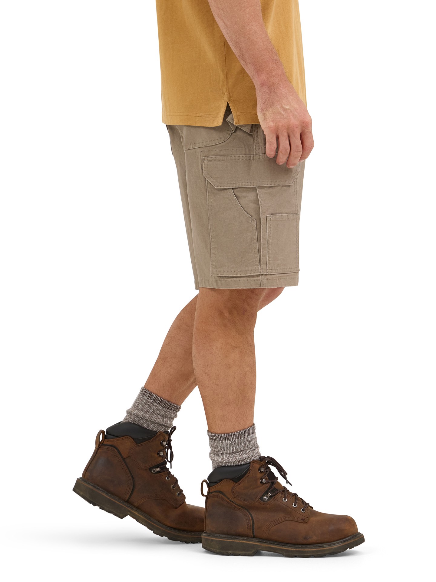 slide 4 of 6, Wrangler Men's Dark Khaki Twill 11-in Carpenter shorts ( Size: 36 ), 1 ct