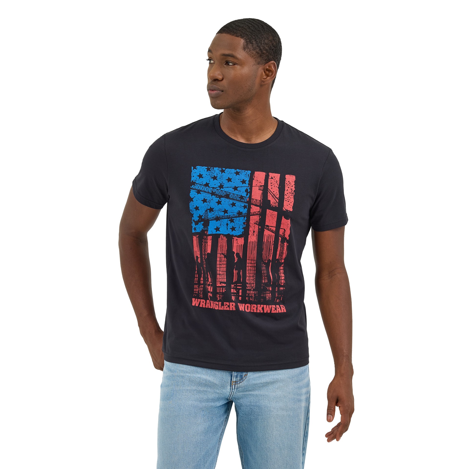 slide 1 of 4, Wrangler Men's Black Light weight Knit Short sleeve T-shirt ( Medium ), 1 ct