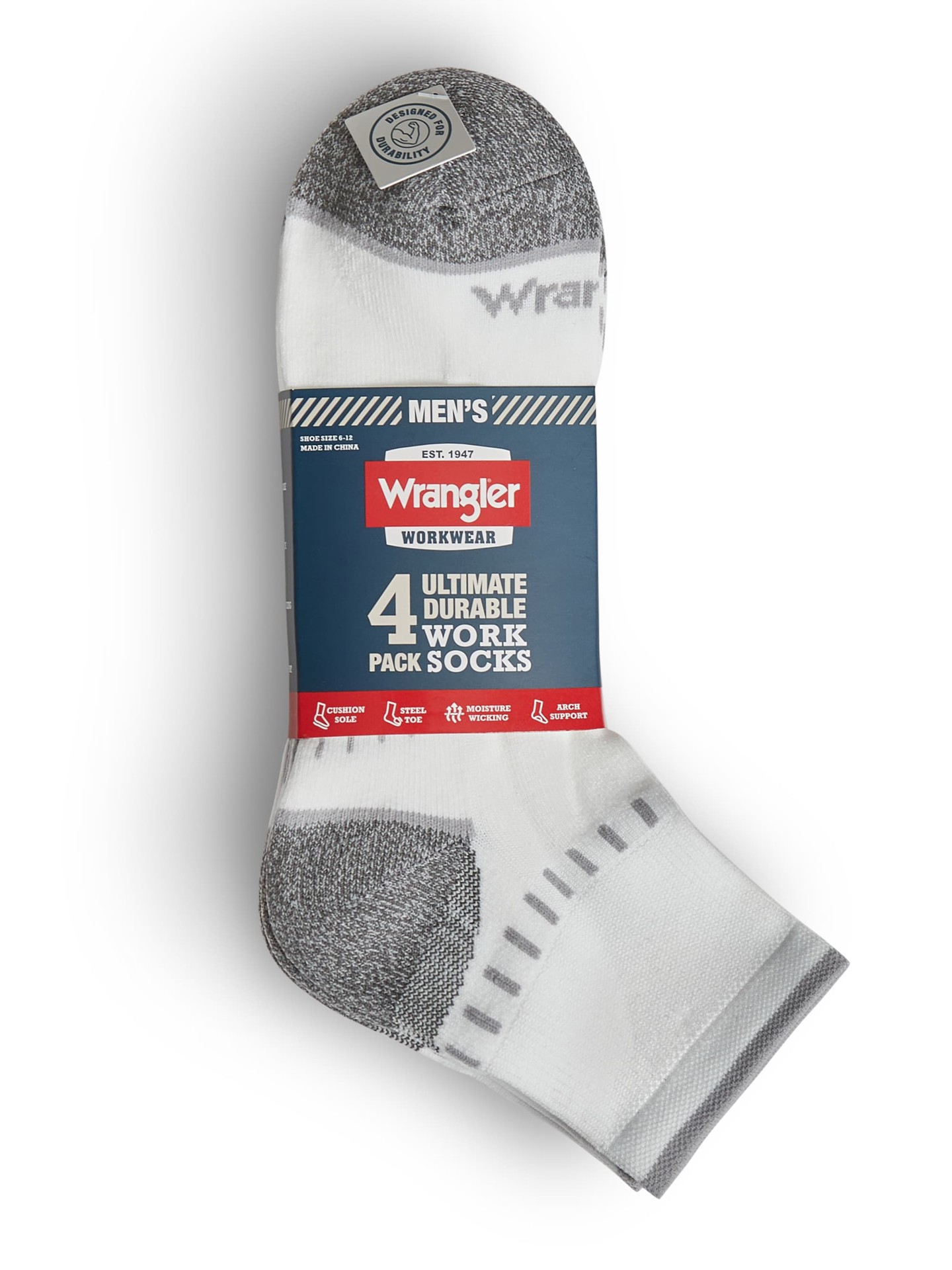 slide 4 of 4, Wrangler Men's Medium Nylon Mid Socks 4 -Pack, 1 ct