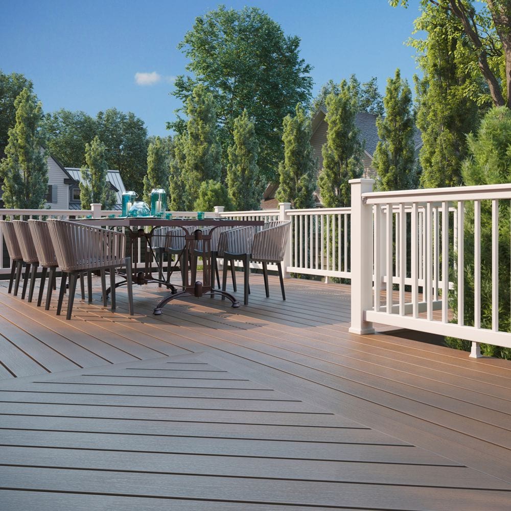 slide 6 of 6, Trex 4-in x 4-in x 4-ft Classic White PVC Deck Post sleeve, 1 ct