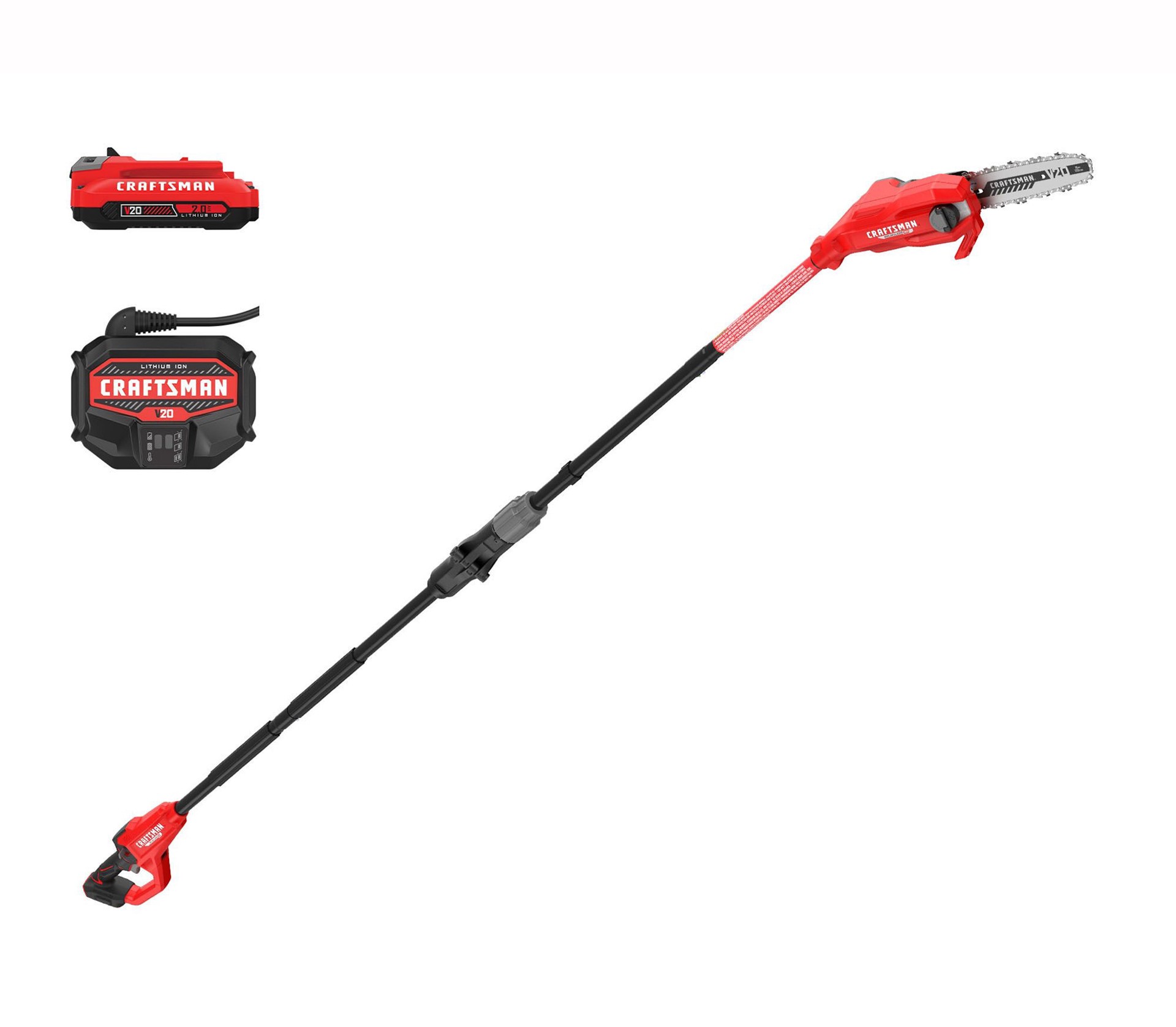 slide 1 of 6, CRAFTSMAN V20 Brushless RP 20-volt max 8-in 2 Ah Battery Pole Saw Battery Included , Charger Included, 1 ct