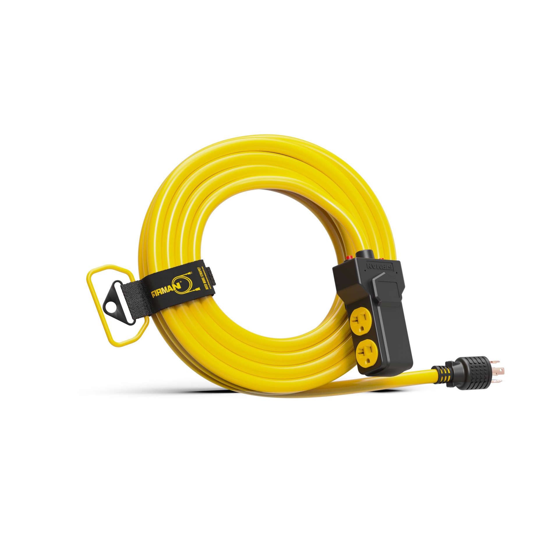 slide 4 of 5, Firman 25' Heavy Duty L14-30P to (4) 5-20R Generator cord, 1 ct