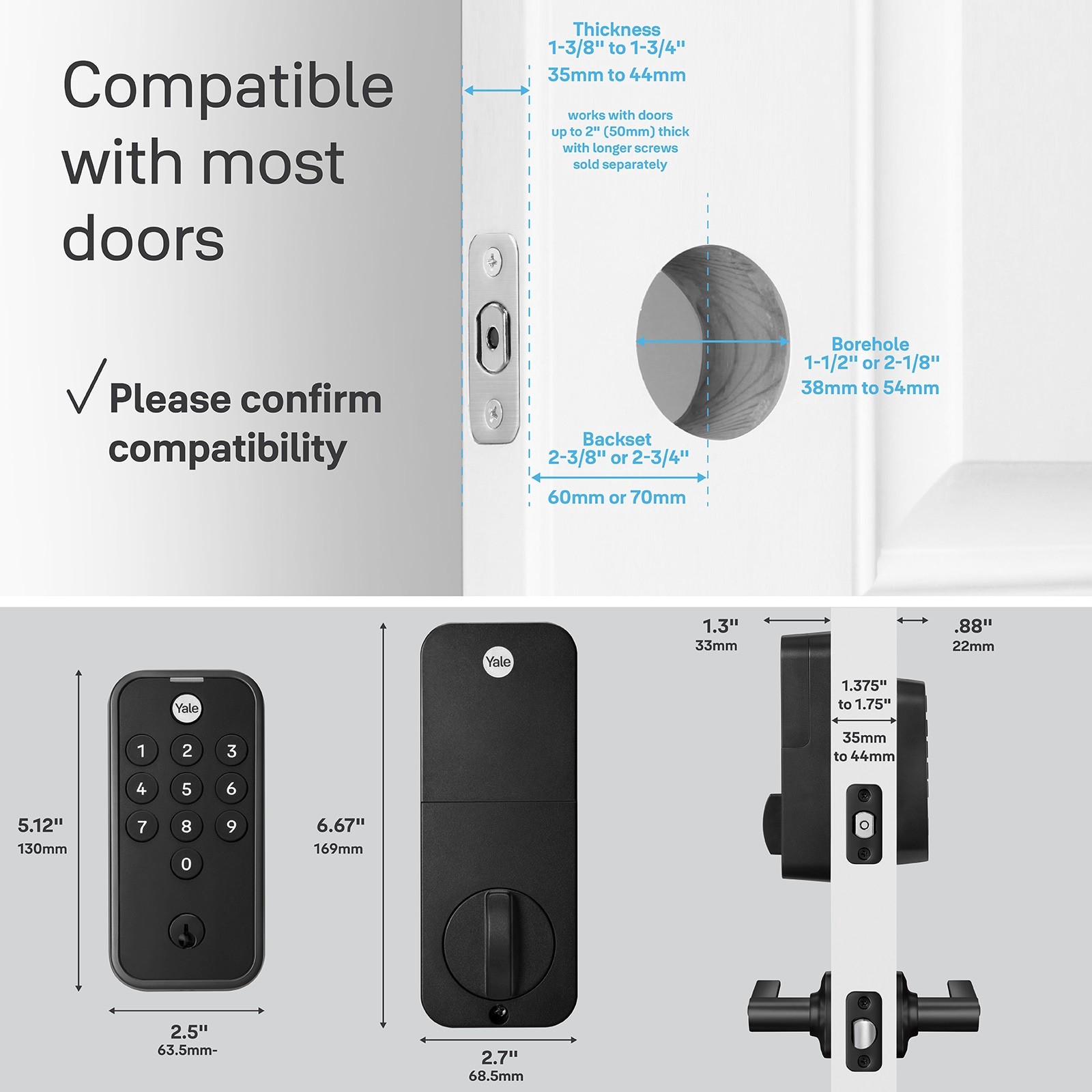slide 5 of 6, Yale Code Black Suede Keypad Electronic Deadbolt Lock, 1 ct