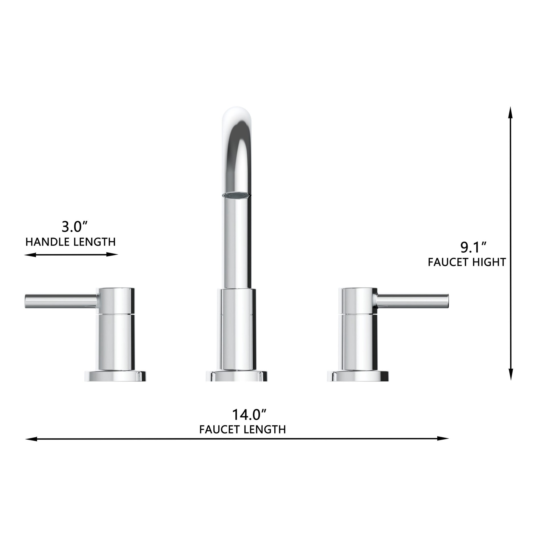 slide 6 of 6, allen + roth Harlow Simplefit Polished Chrome Widespread 2-handle WaterSense Mid-arc Residential Handle Bathroom Sink Faucet with Drain, 1 ct
