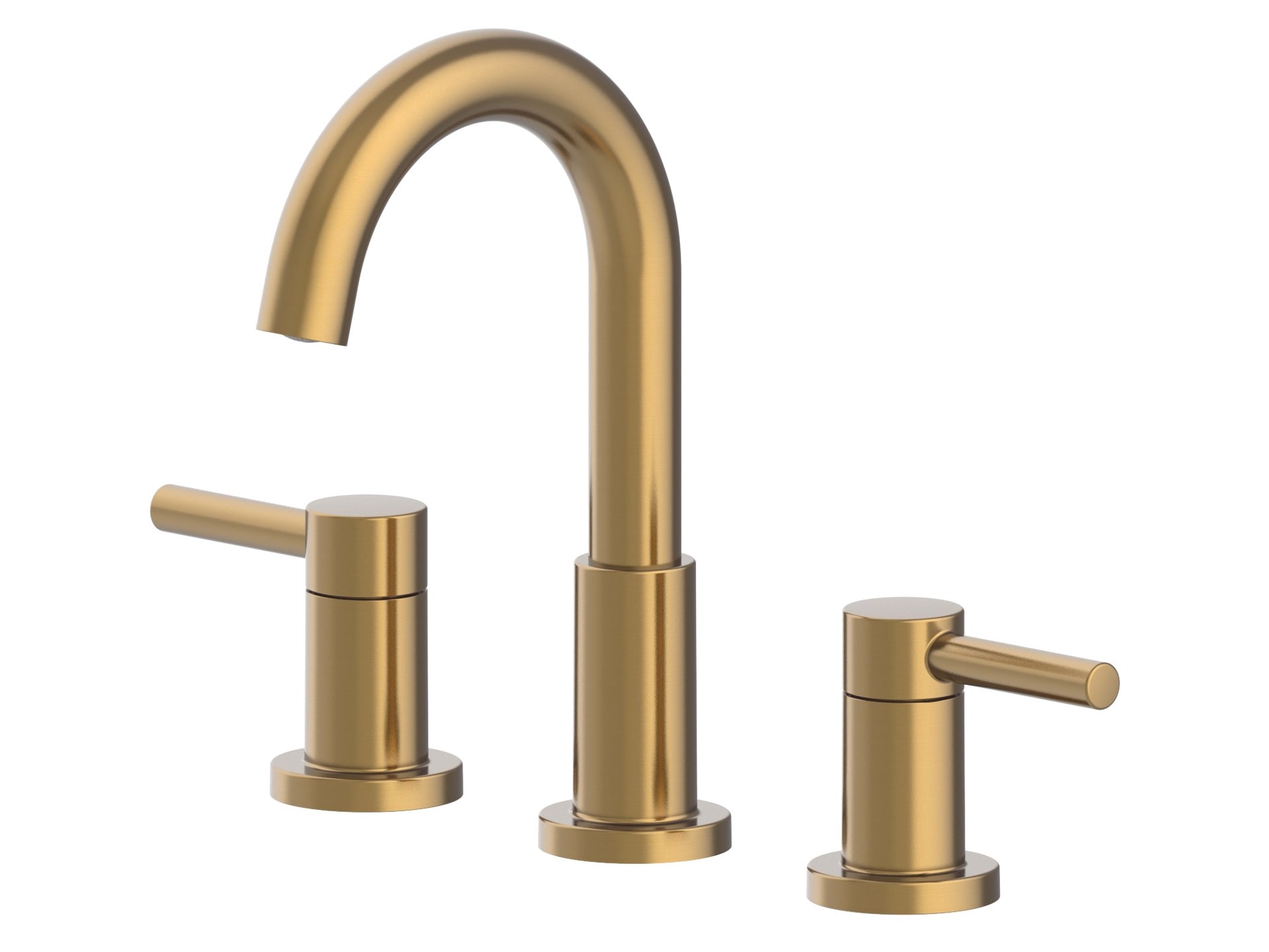 slide 3 of 6, allen + roth Harlow Simplefit Brushed Gold Widespread 2-handle WaterSense Mid-arc Residential Handle Bathroom Sink Faucet with Drain, 1 ct