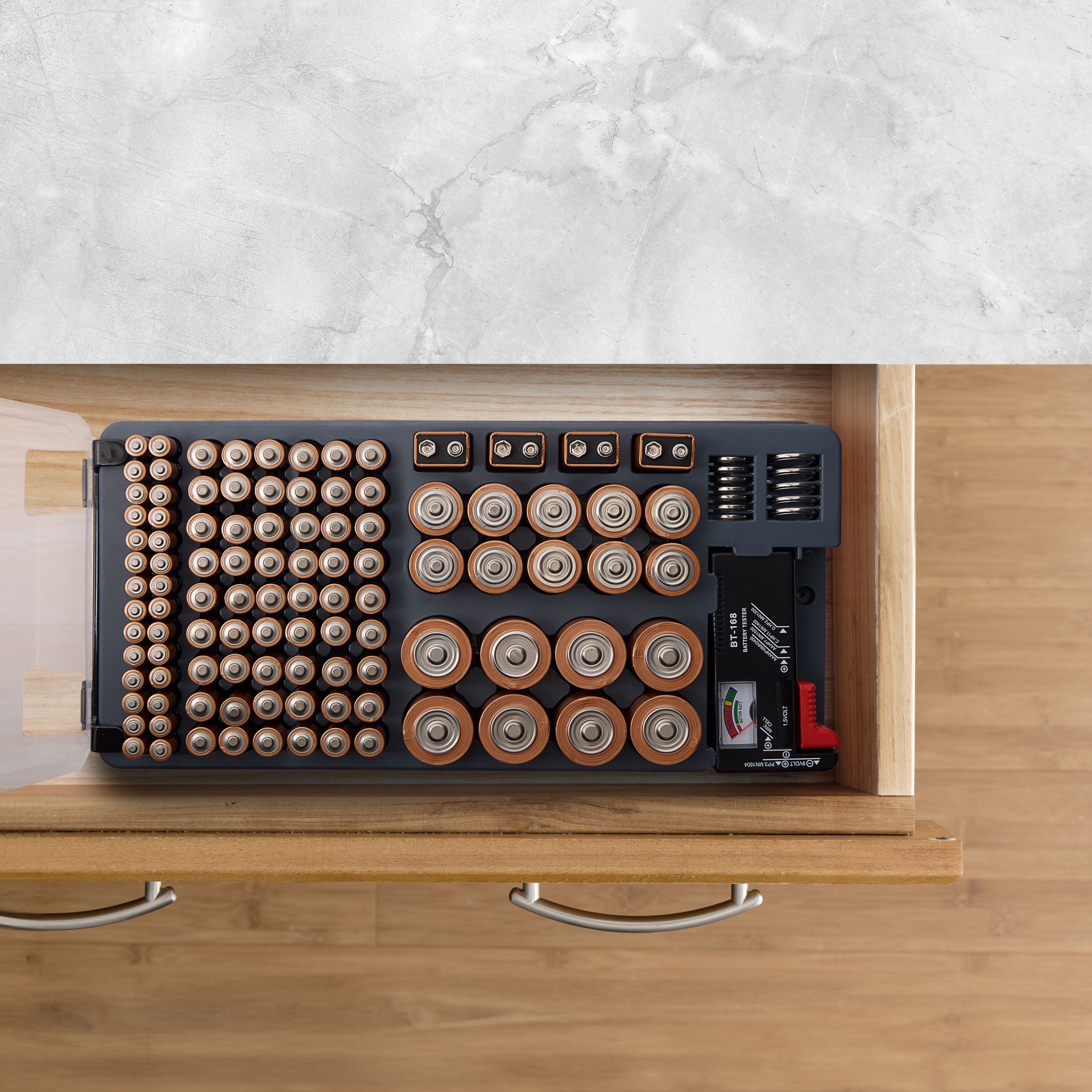 slide 6 of 6, Core Home Battery Organizer 116-Compartment Small Plastic Small Parts Organizer, 1 ct