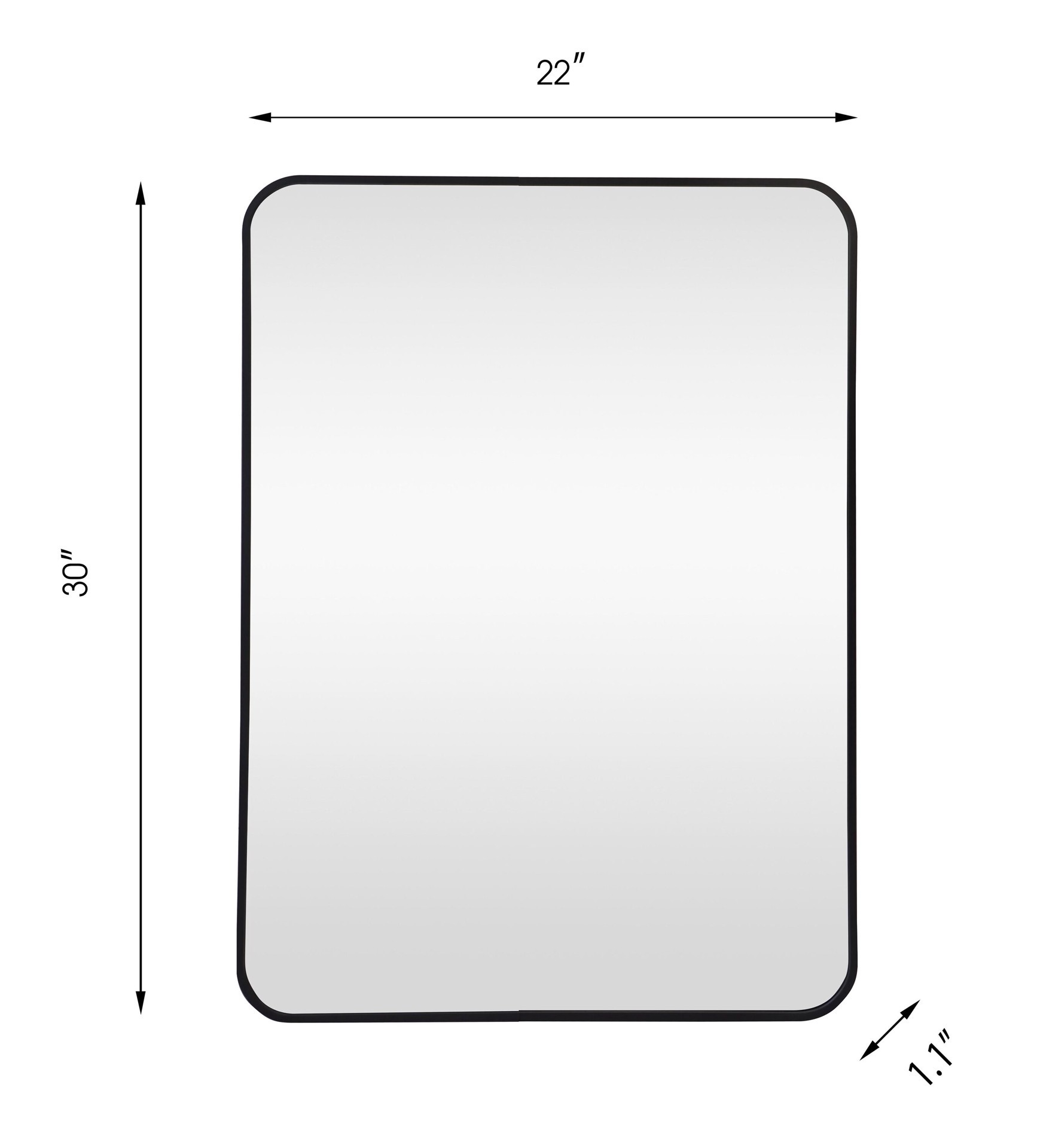 slide 5 of 6, Origin 21 22-in W x 30.0-in H Rectangle Black Framed Wall Mirror, 1 ct