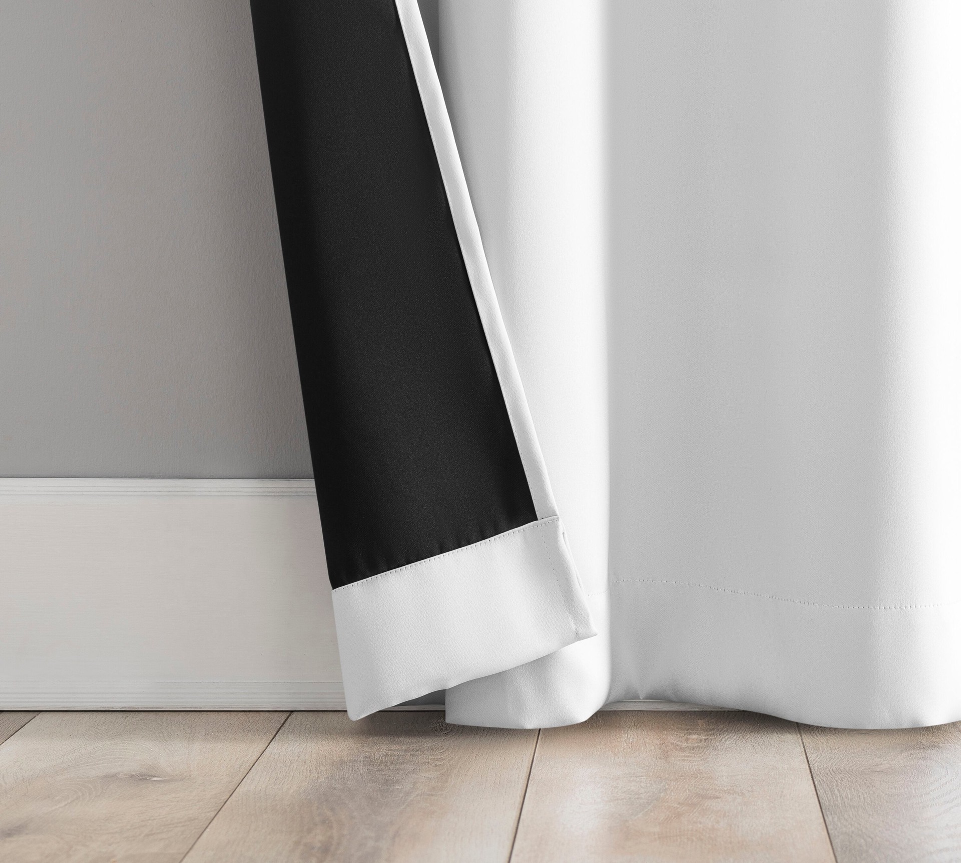 slide 4 of 6, Sun Zero 84-in White Blackout Interlined Grommet Curtain panel pair, 1 ct