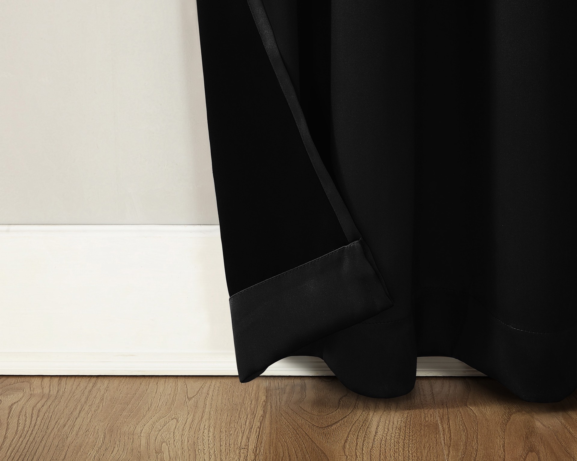 slide 4 of 6, Sun Zero 84-in Black Blackout Interlined Grommet Curtain panel pair, 1 ct