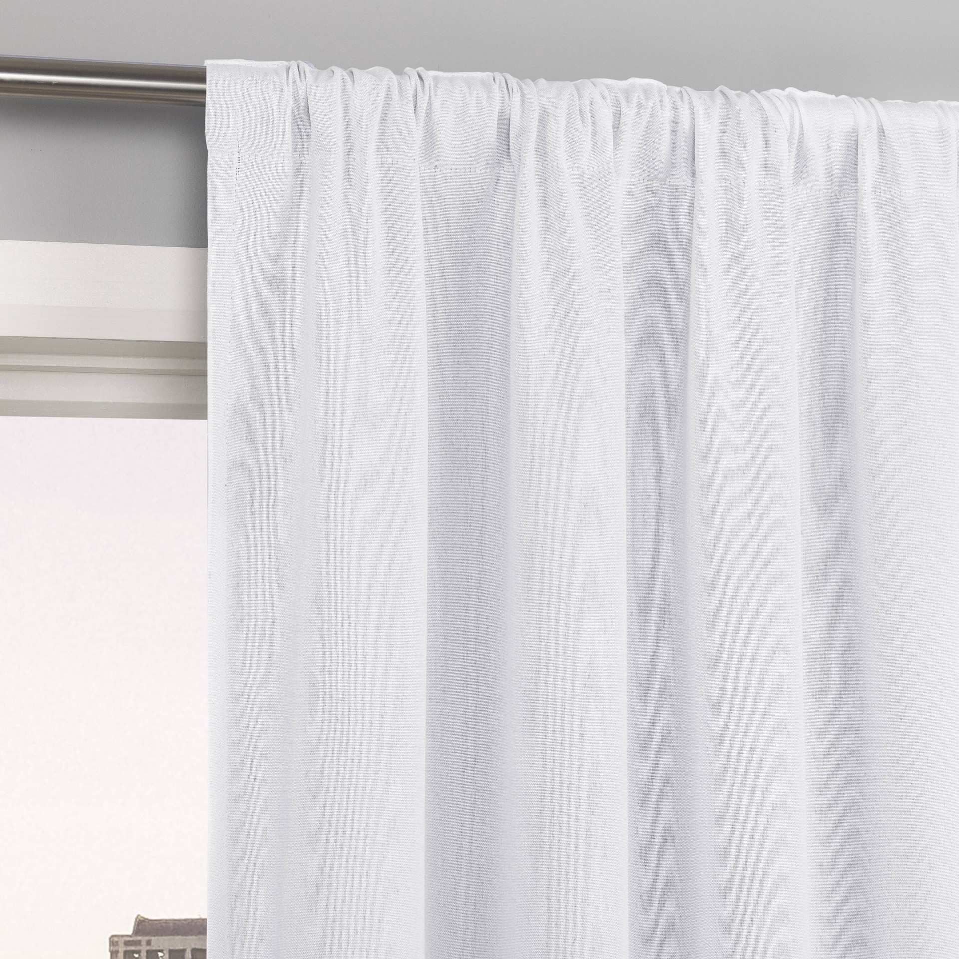 slide 3 of 6, Sun Zero 63-in Pearl Blackout Standard lined Back tab Curtain panel pair, 1 ct