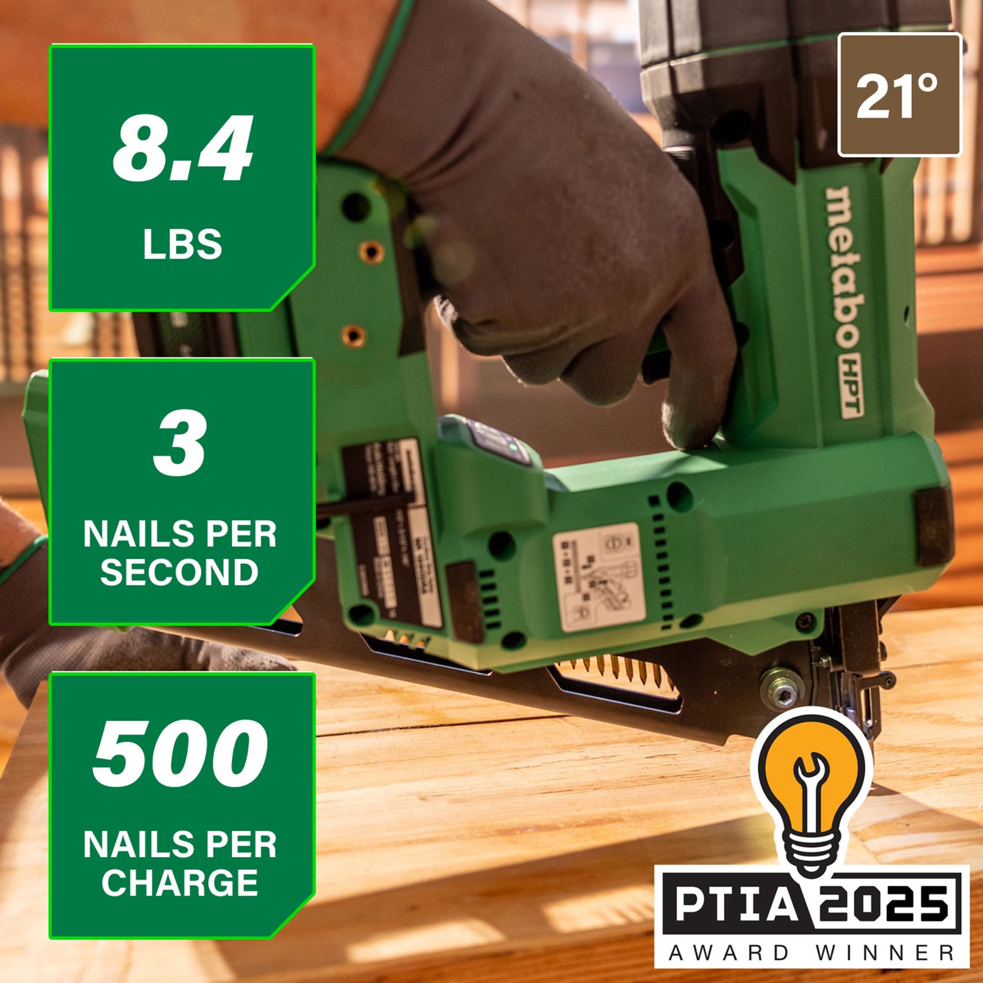 slide 3 of 6, Metabo HPT Multi-Volt 3-1/2-in 21 -Degree Cordless Roundhead Framing Nailer (Battery Included and Charger Included), 1 ct