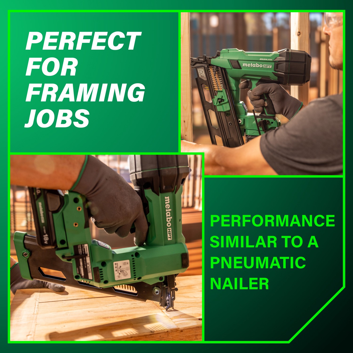 slide 6 of 6, Metabo HPT Multi-Volt 3-1/2-in 21 -Degree Cordless Roundhead Framing Nailer (Battery Included and Charger Included), 1 ct