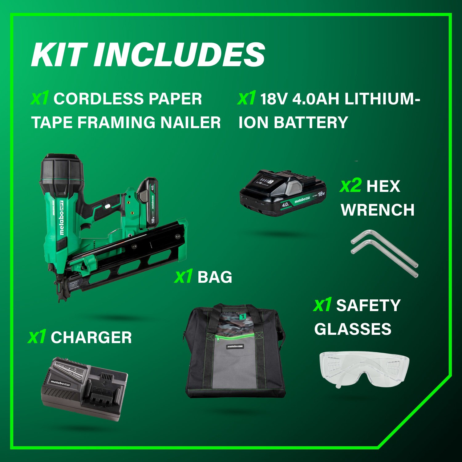 slide 5 of 6, Metabo HPT Multi-Volt 3-1/2-in 21 -Degree Cordless Roundhead Framing Nailer (Battery Included and Charger Included), 1 ct