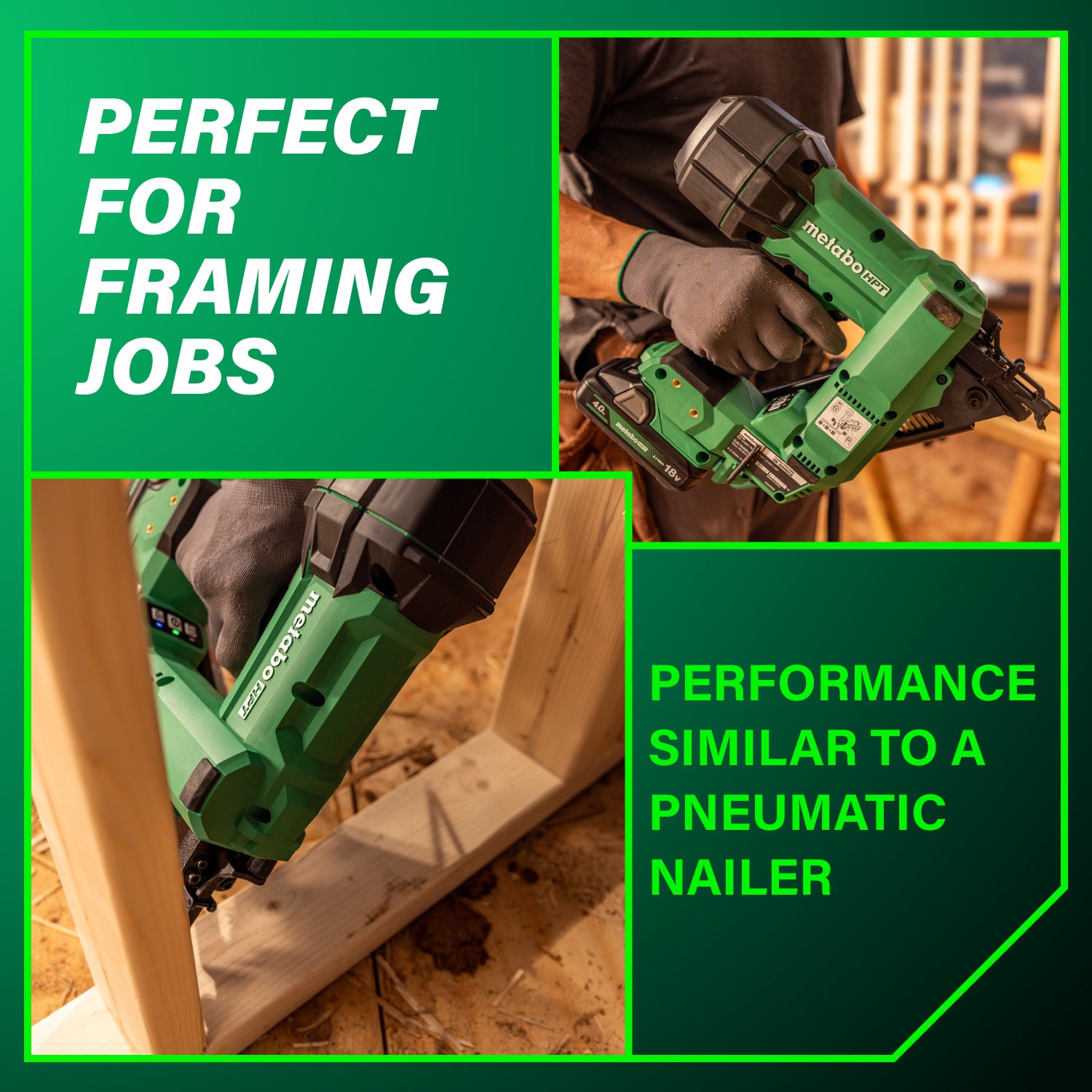 slide 5 of 6, Metabo HPT Multi-Volt 3-1/2-in 30 -Degree Cordless Clip head/Roundhead Framing Nailer (Battery Included and Charger Included), 1 ct