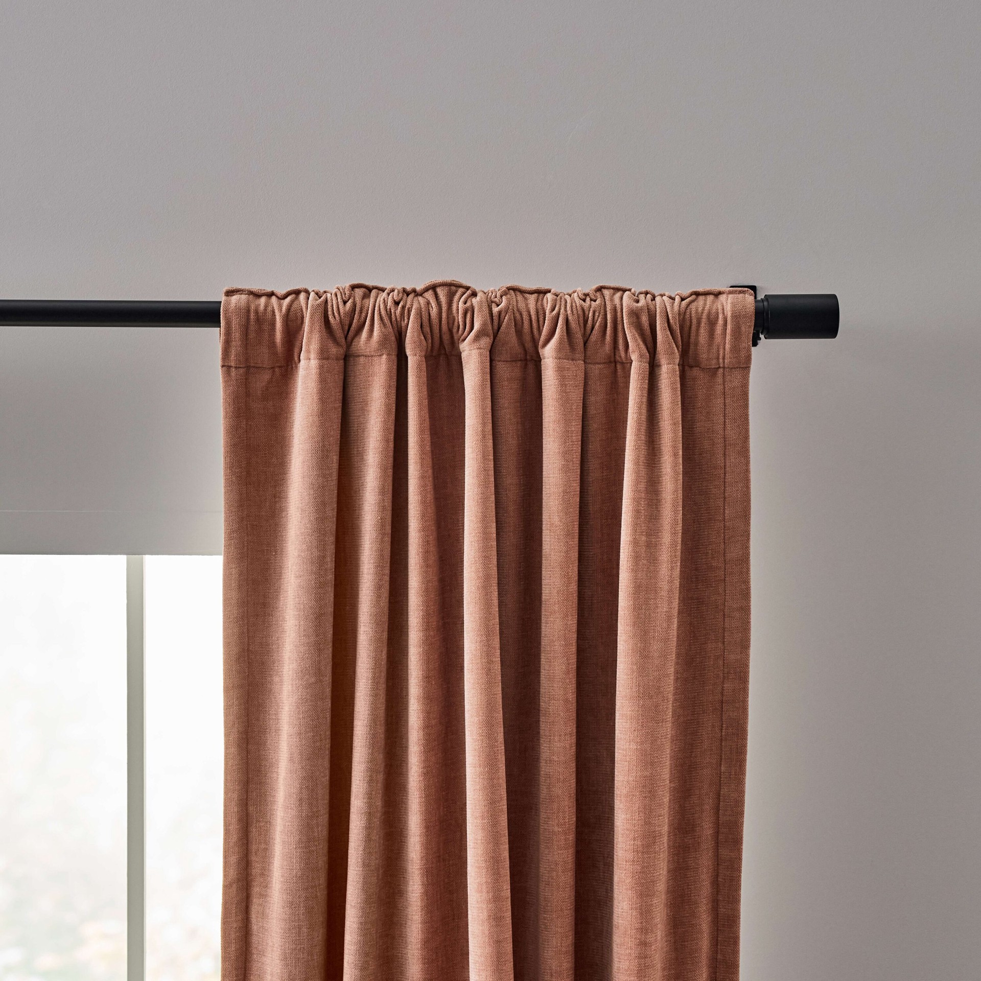 slide 5 of 5, Origin 21 84-in Blush Blackout Interlined Back tab Single curtain panel, 1 ct