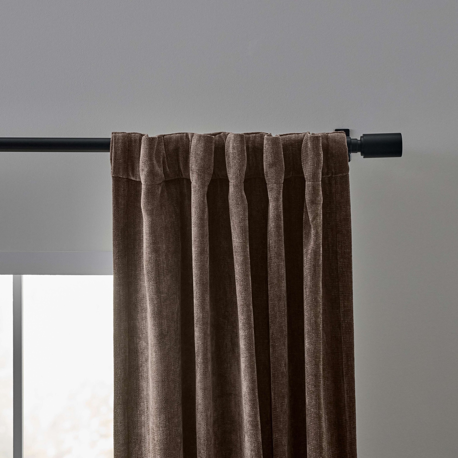 slide 4 of 5, Origin 21 84-in Taupe Blackout Interlined Back tab Single curtain panel, 1 ct