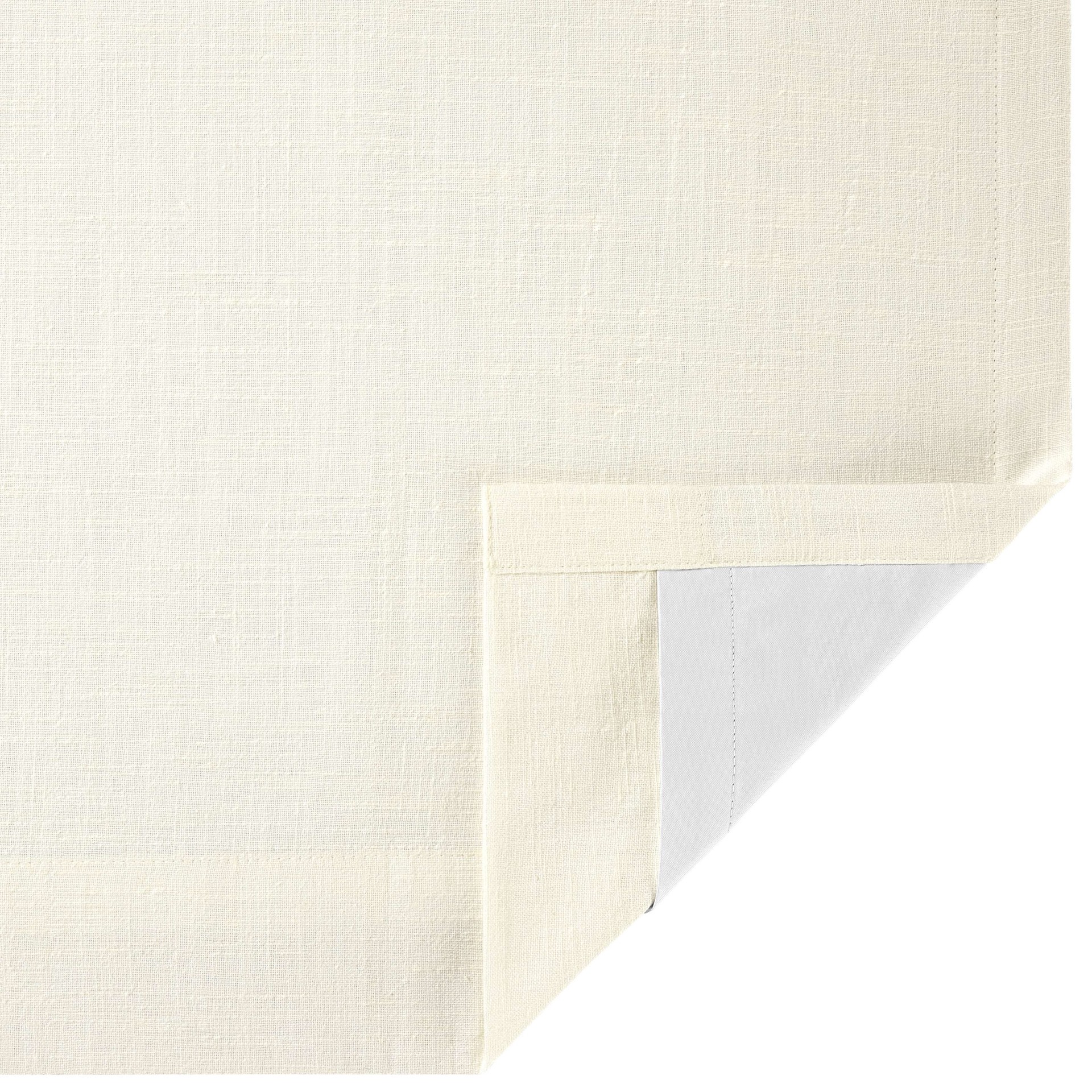 slide 3 of 5, allen + roth 63-in Ivory Blackout Interlined Back tab Curtain panel pair, 1 ct