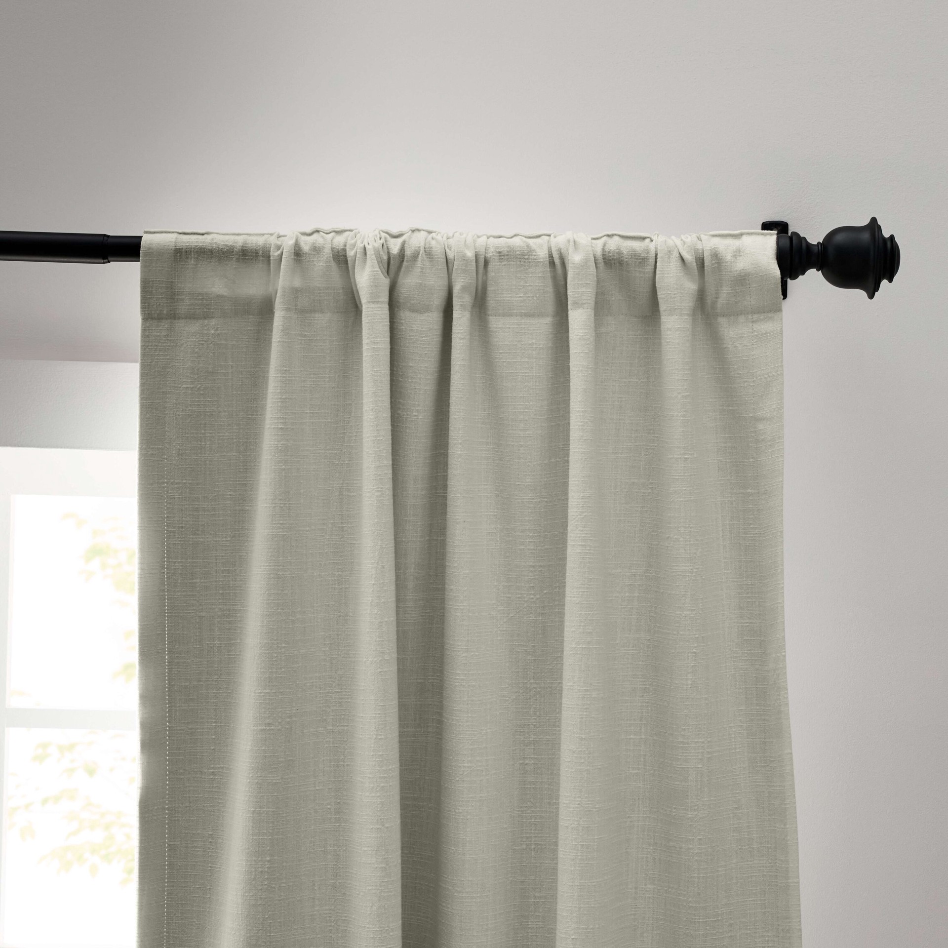 slide 5 of 5, allen + roth 63-in Ivory Blackout Interlined Back tab Curtain panel pair, 1 ct