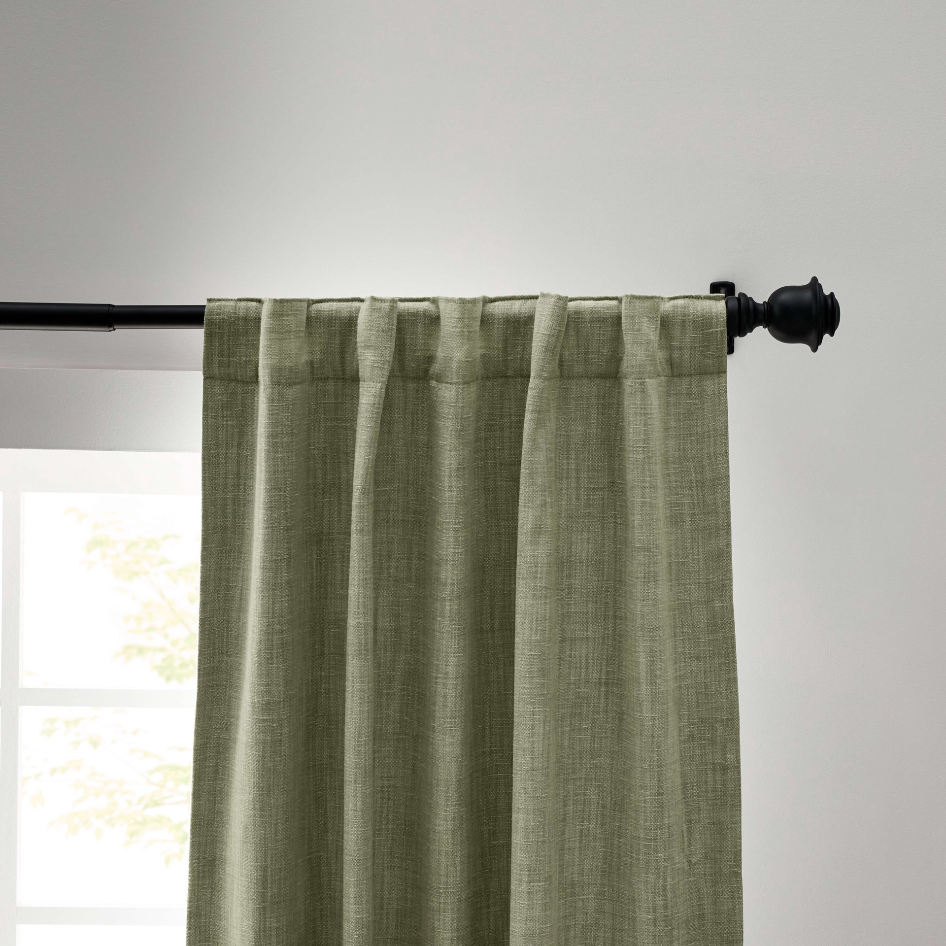slide 4 of 5, allen + roth 84-in Green Blackout Interlined Back tab Curtain panel pair, 1 ct