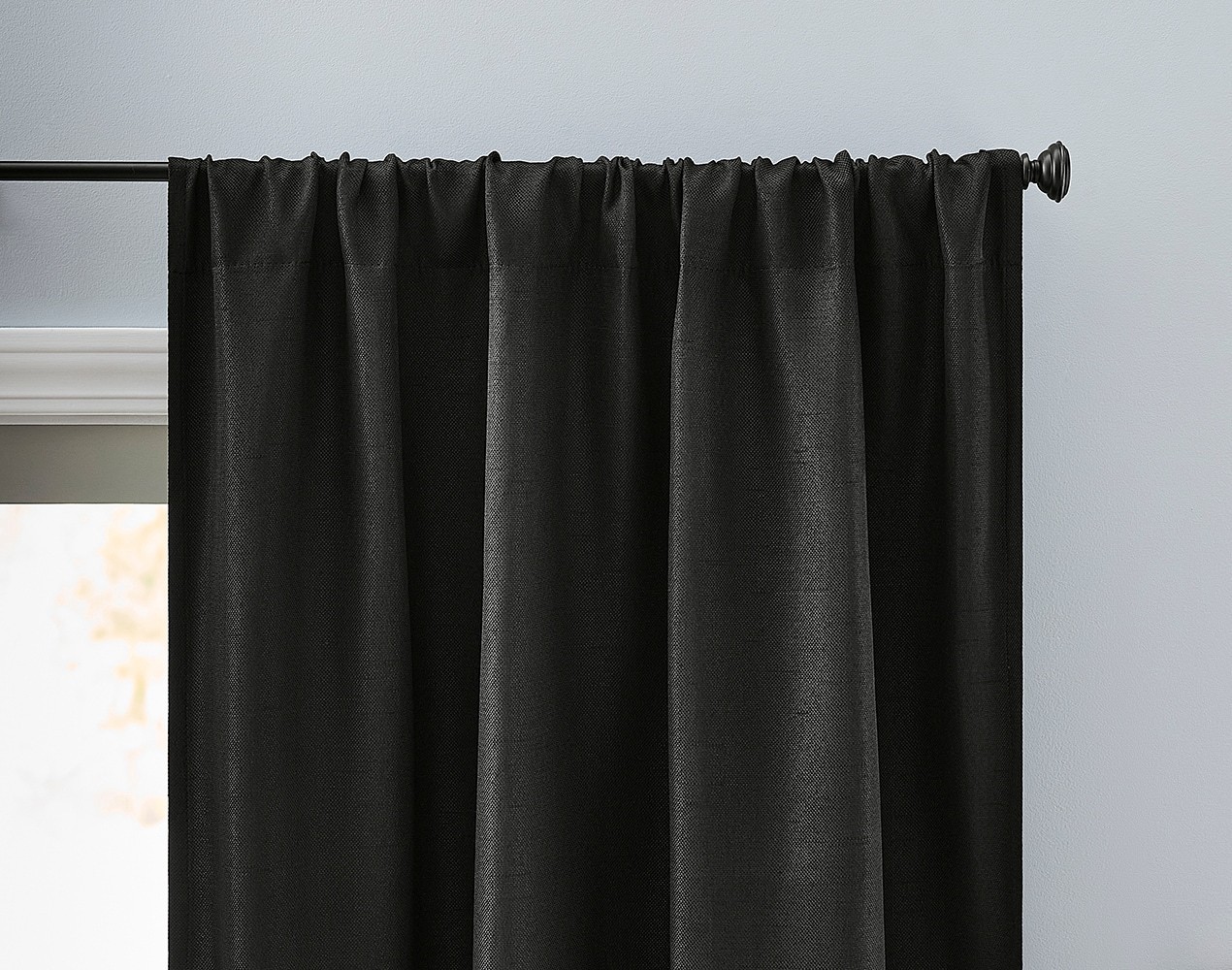 slide 3 of 4, Style Selections 84-in Moonless Night Blackout Rod pocket Curtain panel pair, 1 ct