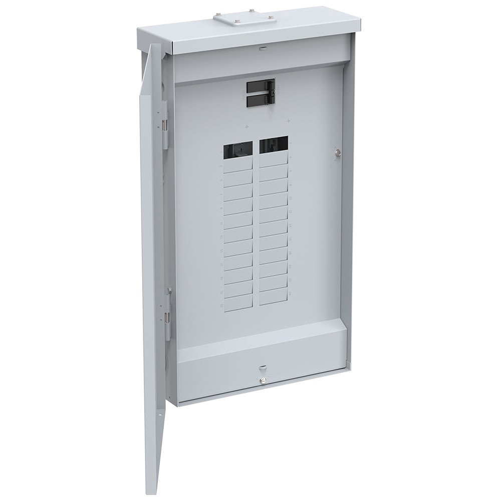 slide 5 of 6, ABB ReliaHome P-Series 125 -Amp 24 -Spaces 48 -Circuit Outdoor Main Breaker Plug-On Neutral Load Center, 1 ct