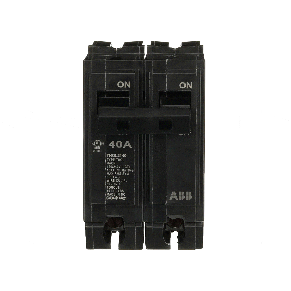 slide 3 of 6, ABB 40-amp 2 -Pole Standard trip Circuit Breaker, 1 ct