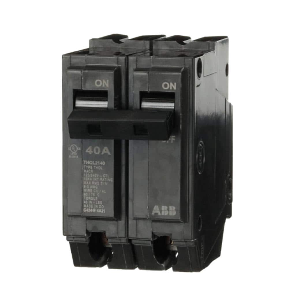 slide 4 of 6, ABB 40-amp 2 -Pole Standard trip Circuit Breaker, 1 ct