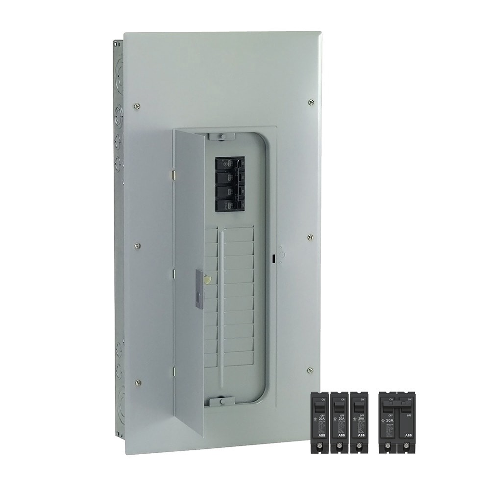slide 1 of 6, ABB ReliaHome P-Series 200 -Amp 20 -Spaces 40 -Circuit Indoor Main Breaker Plug-On Neutral Load Center (Value Pack), 1 ct