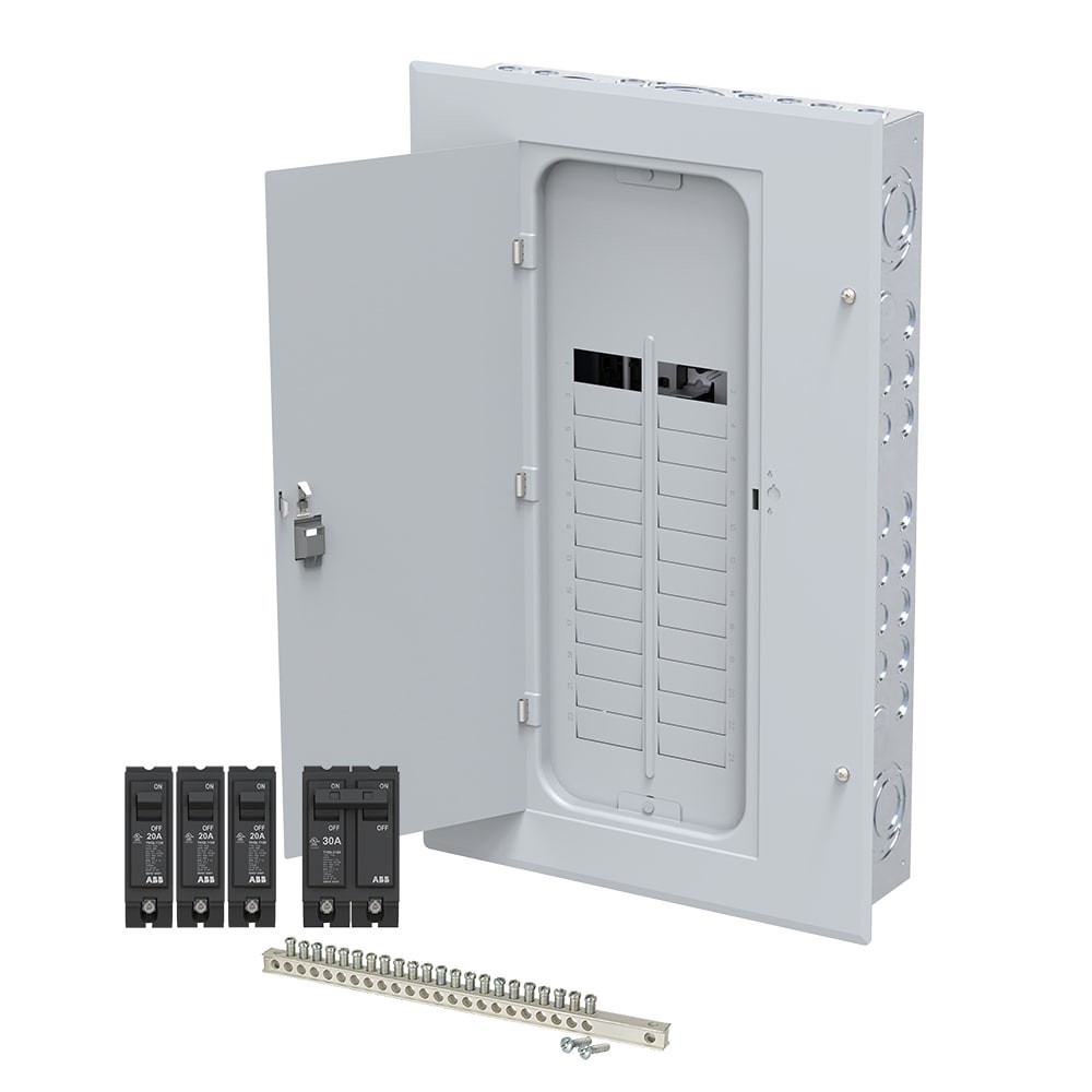 slide 6 of 6, ABB ReliaHome P-Series 125 -Amp 24 -Spaces 48 -Circuit Indoor Main Lug Plug-On Neutral Load Center (Value Pack), 1 ct