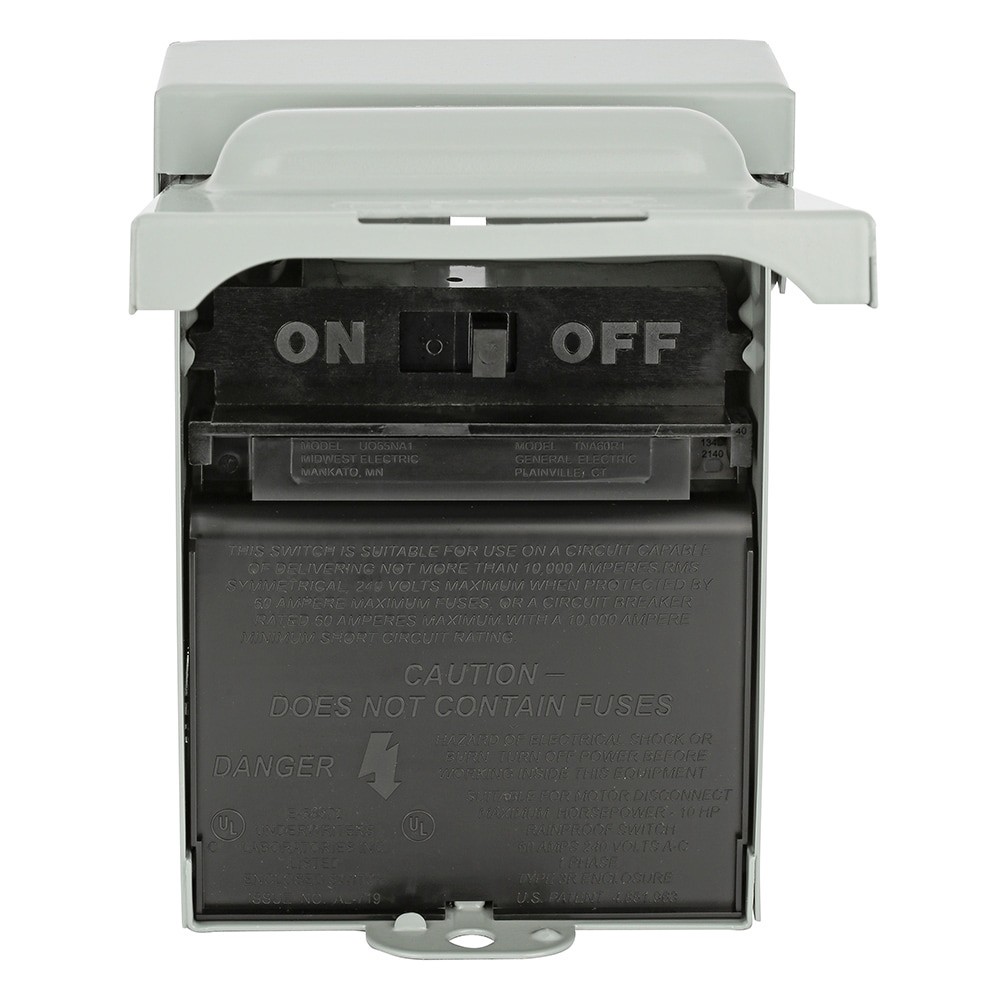 slide 1 of 6, ABB 60 Amp Single phase (120V/240V) Fusible Outdoor Light-duty Disconnect Disconnect, 1 ct