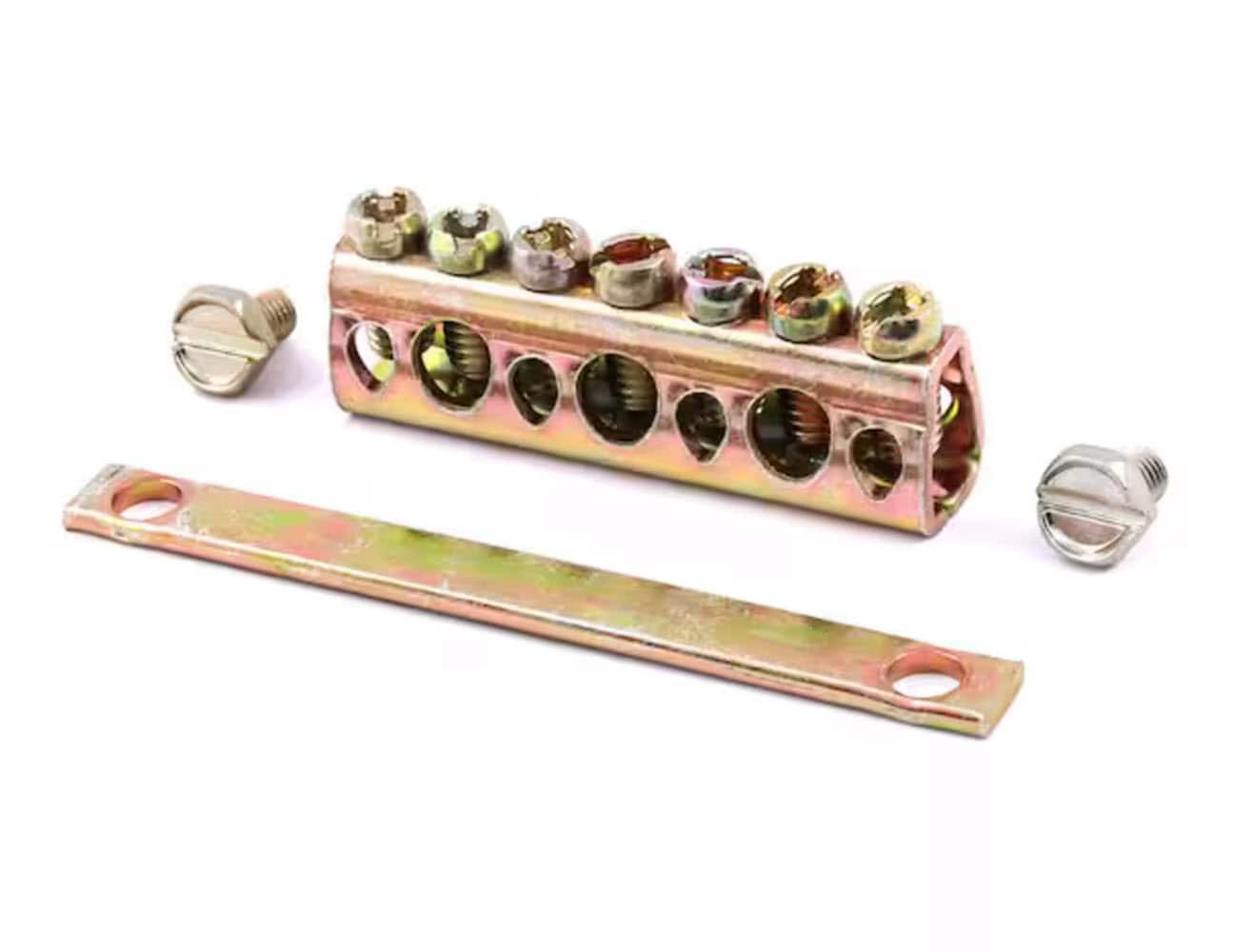 slide 3 of 3, ABB 7 Terminal Aluminum Ground bar kit, 1 ct