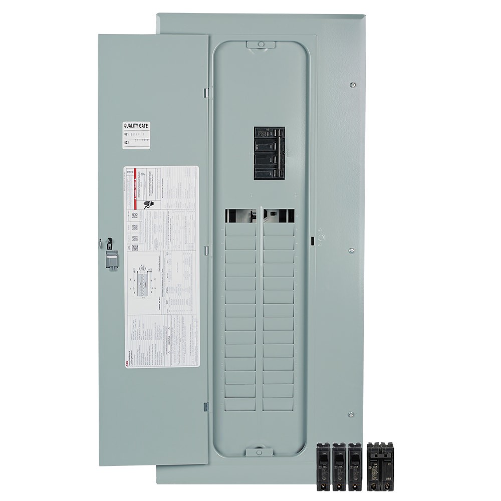 slide 1 of 6, ABB ReliaHome P-Series 200 -Amp 30 -Spaces 60 -Circuit Indoor Main Breaker Plug-On Neutral Load Center (Value Pack), 1 ct