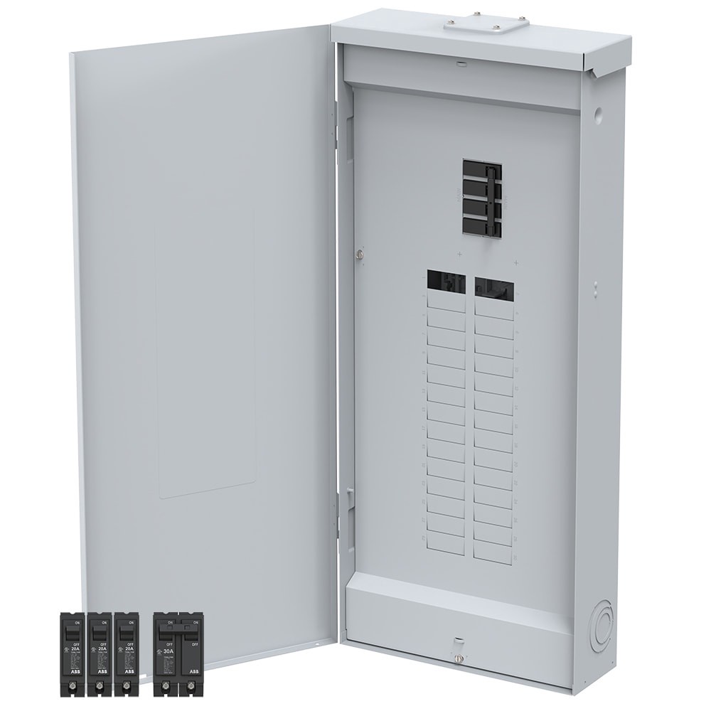 slide 5 of 6, ABB ReliaHome P-Series 150 -Amp 30 -Spaces 60 -Circuit Outdoor Main Breaker Plug-On Neutral Load Center (Value Pack), 1 ct