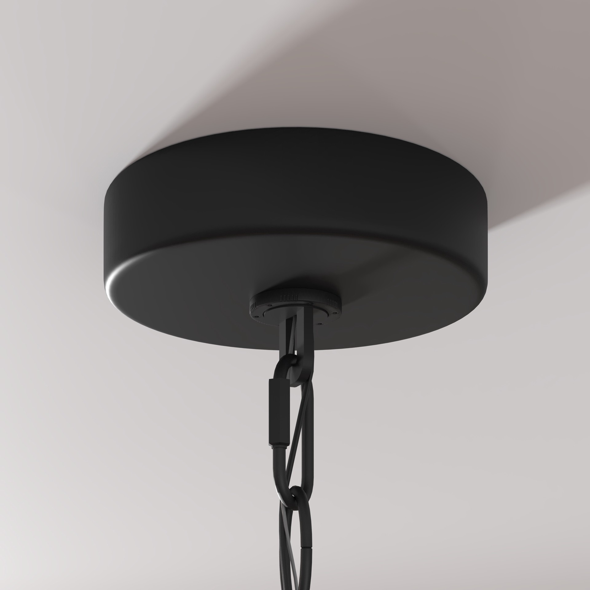 slide 3 of 6, allen + roth HAWKINS 3 -Light Matte Black Farmhouse For Use in Bedrooms, Dining Rooms, Foyers, Kitchens, Living Rooms Chandelier, 1 ct