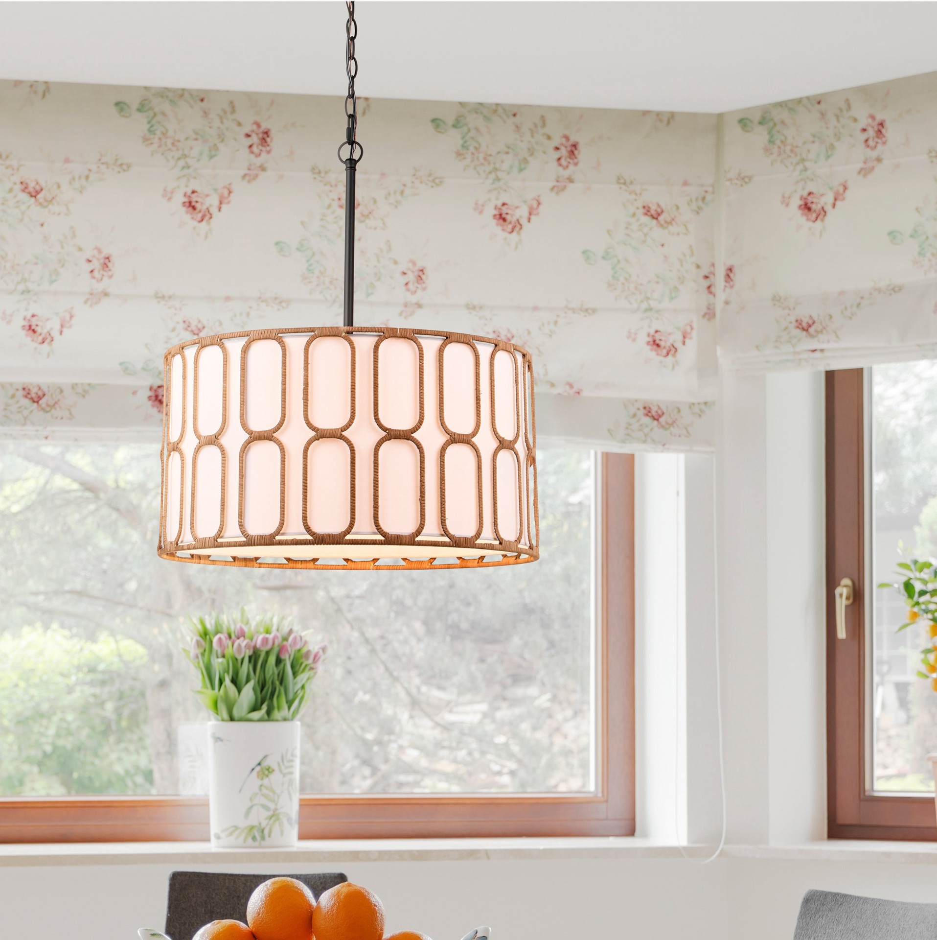 slide 1 of 6, allen + roth HAWKINS 3 -Light Matte Black Farmhouse For Use in Bedrooms, Dining Rooms, Foyers, Kitchens, Living Rooms Chandelier, 1 ct