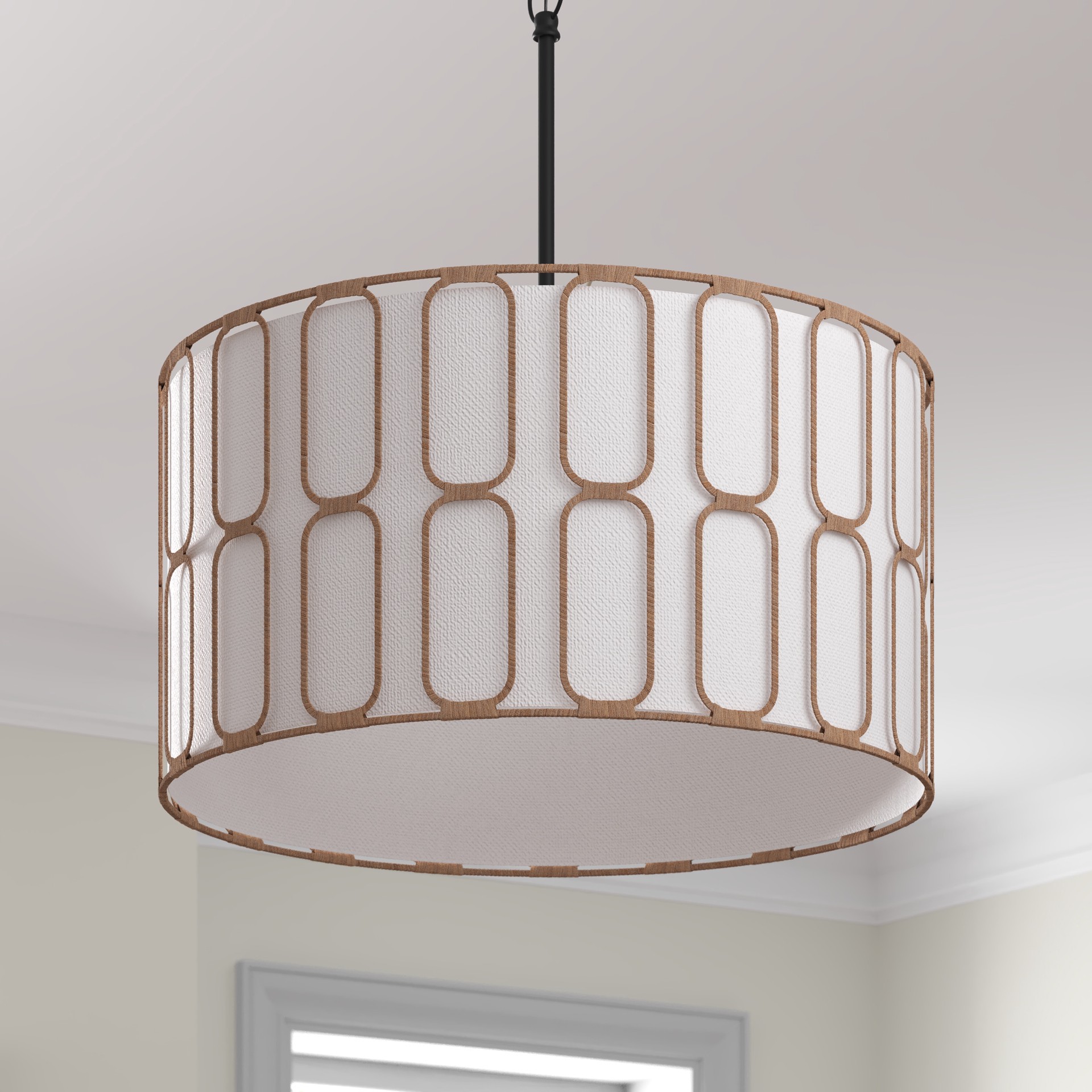 slide 6 of 6, allen + roth HAWKINS 3 -Light Matte Black Farmhouse For Use in Bedrooms, Dining Rooms, Foyers, Kitchens, Living Rooms Chandelier, 1 ct