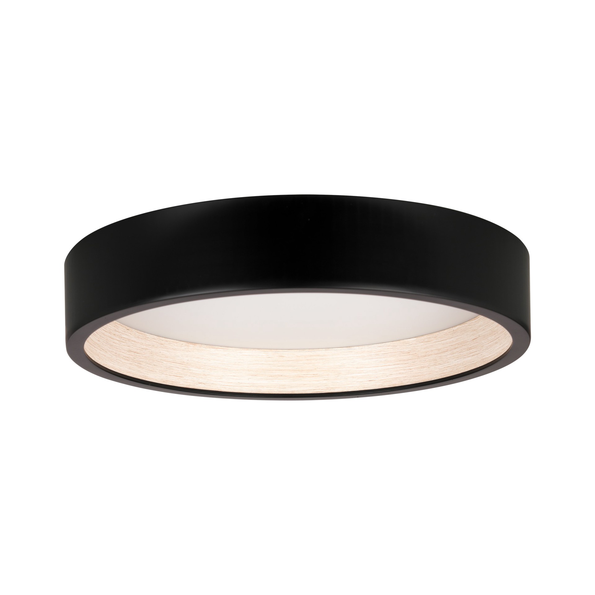 slide 6 of 6, allen + roth MASON 14.25-in Matte Black Integrated LED Flush Mount Light, 1 ct