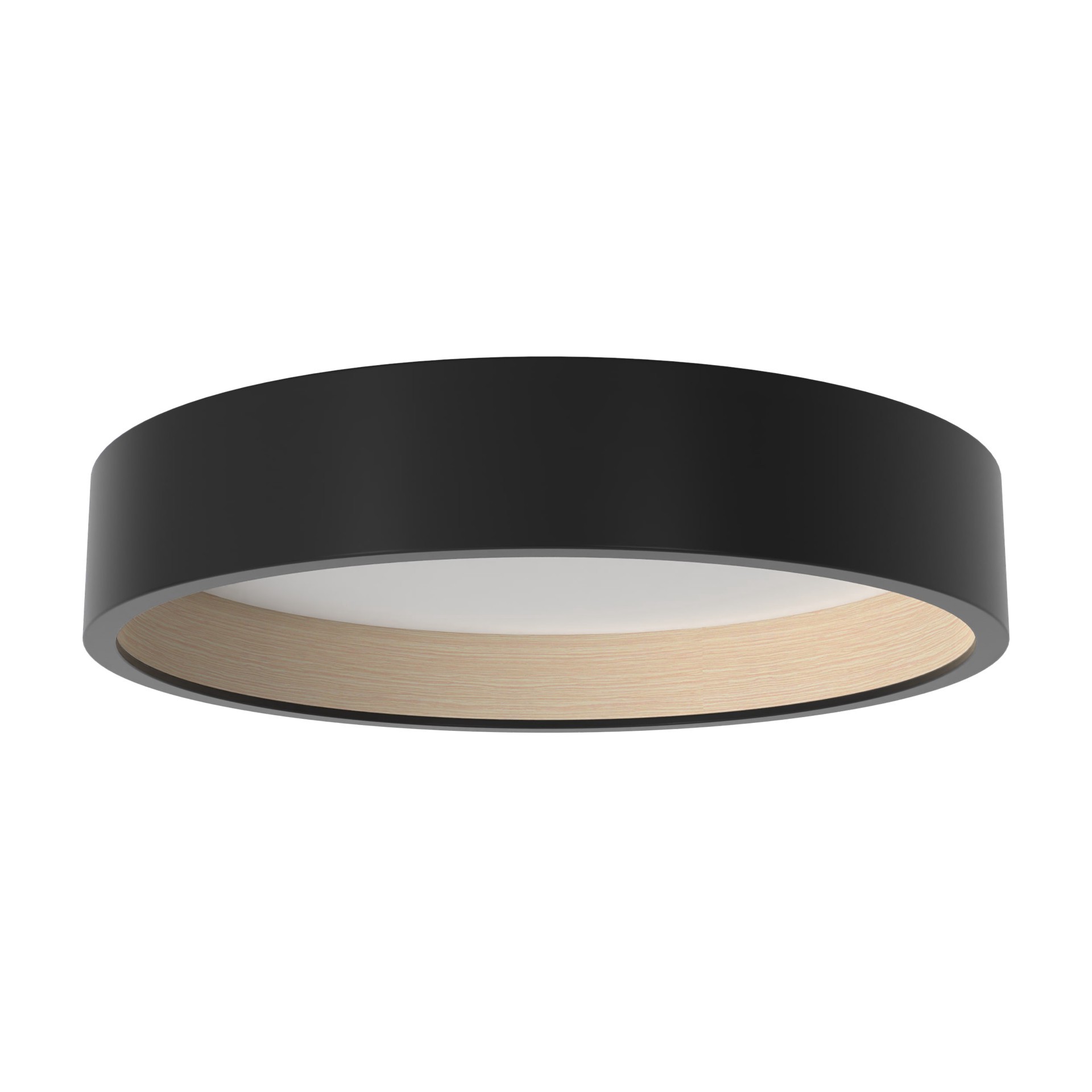 slide 5 of 6, allen + roth MASON 14.25-in Matte Black Integrated LED Flush Mount Light, 1 ct