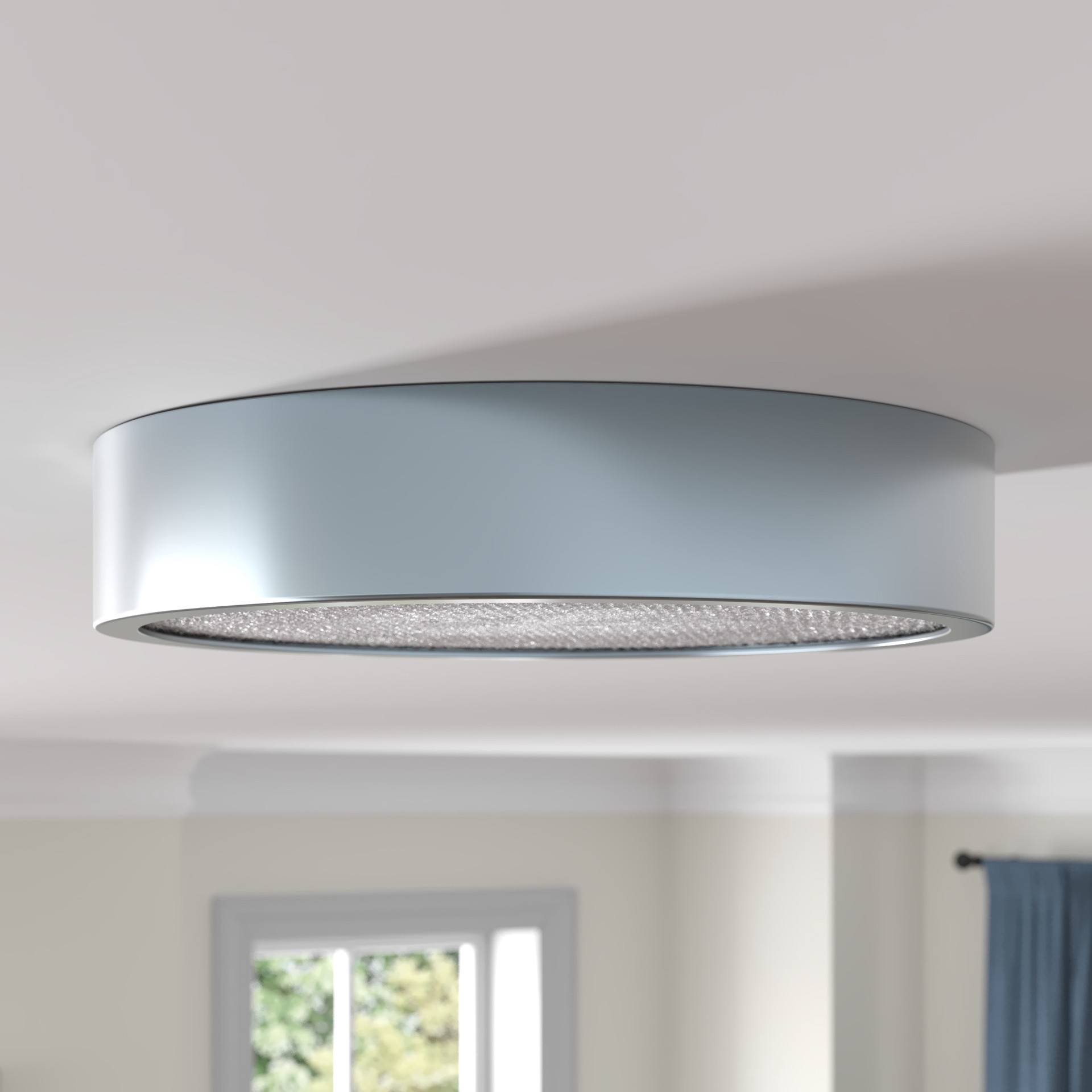 slide 6 of 6, allen + roth HOLLAND 13-in Polished Chrome Integrated LED Flush Mount Light, 1 ct