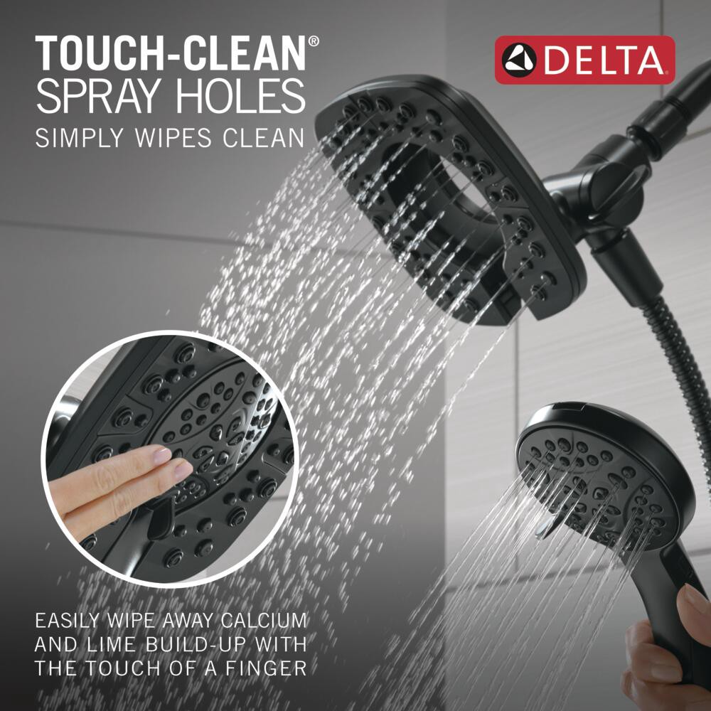 slide 3 of 6, Delta Lacey Matte Black 1-handle 6-in Square Bathtub and shower Faucet with Valve (Handheld), 1 ct