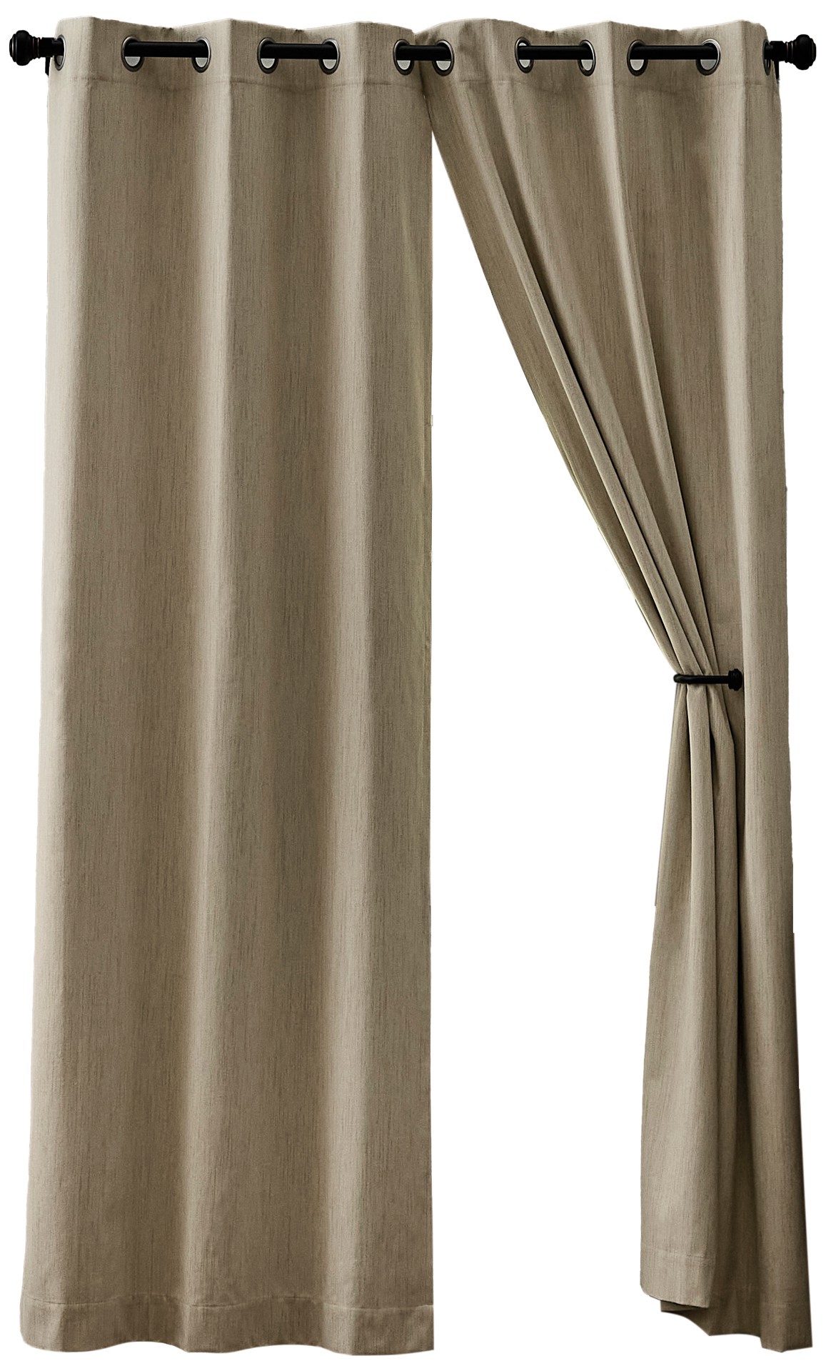 slide 5 of 5, allen + roth 84-in Parchment Blackout Grommet Curtain panel pair, 1 ct