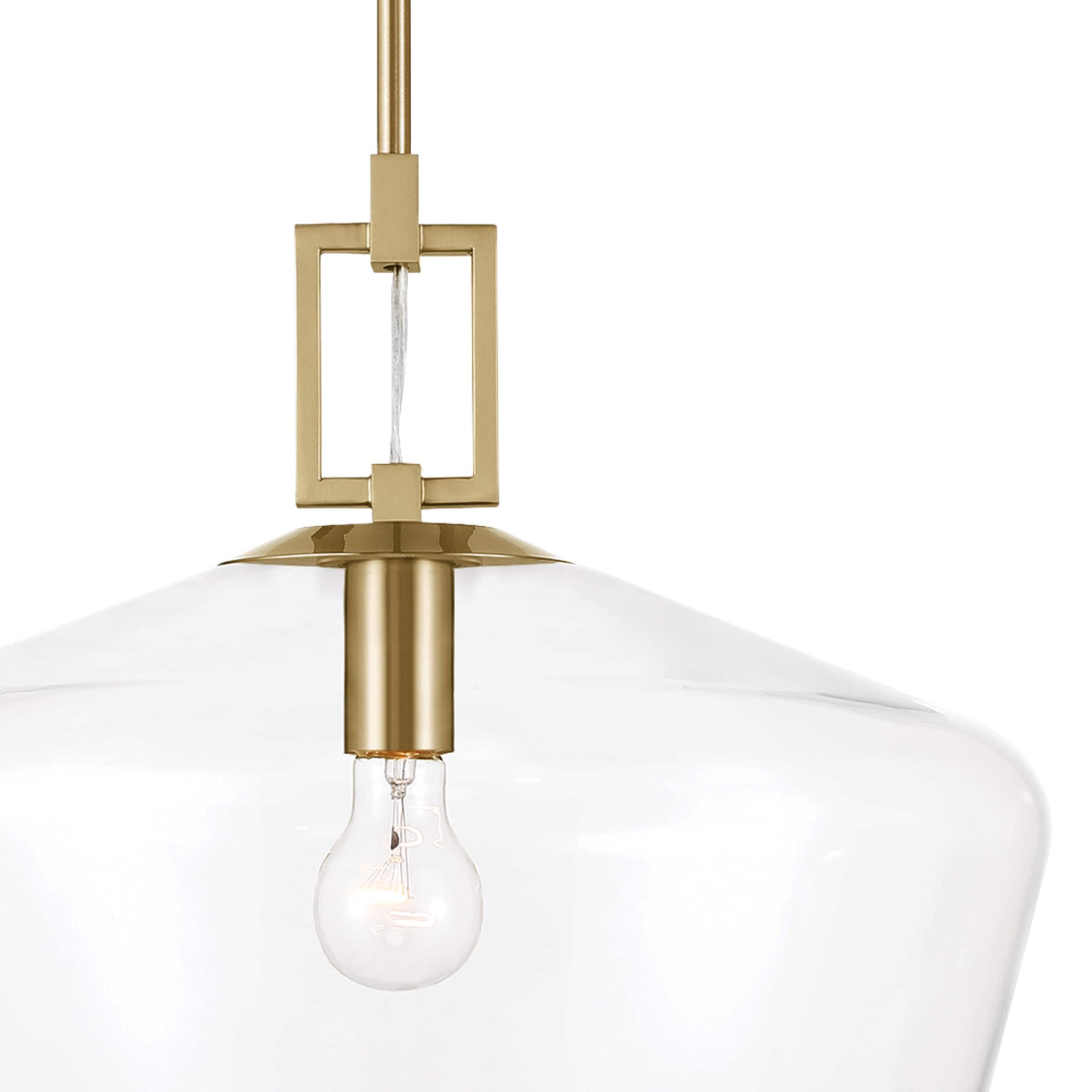 slide 4 of 6, allen + roth Chambers 1 -Light Brushed Gold Modern/contemporary Clear glass Dome Large Hanging Pendant light, 1 ct