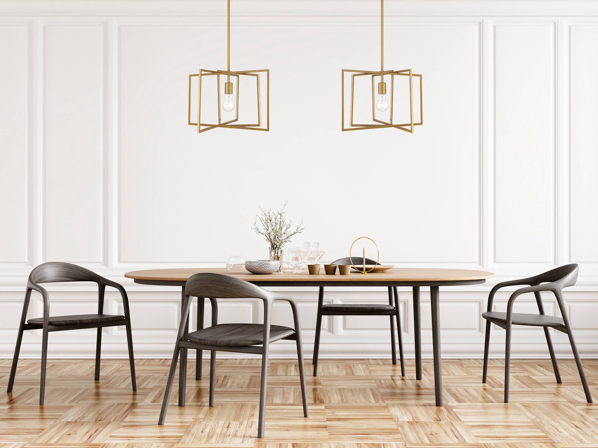 slide 5 of 6, Origin 21 Farley 1 -Light Brushed Gold Modern/contemporary Geometric Medium Hanging Pendant light, 1 ct